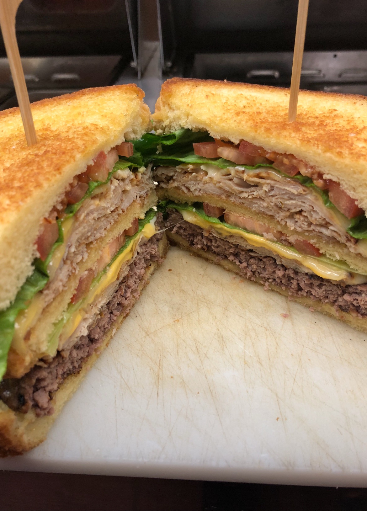 When a Turkey Club Sandwich Meets a Patty Melt: A Culinary Fusion