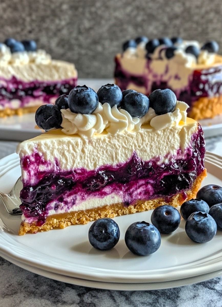 Indulge in a Creamy Blueberry Cheesecake