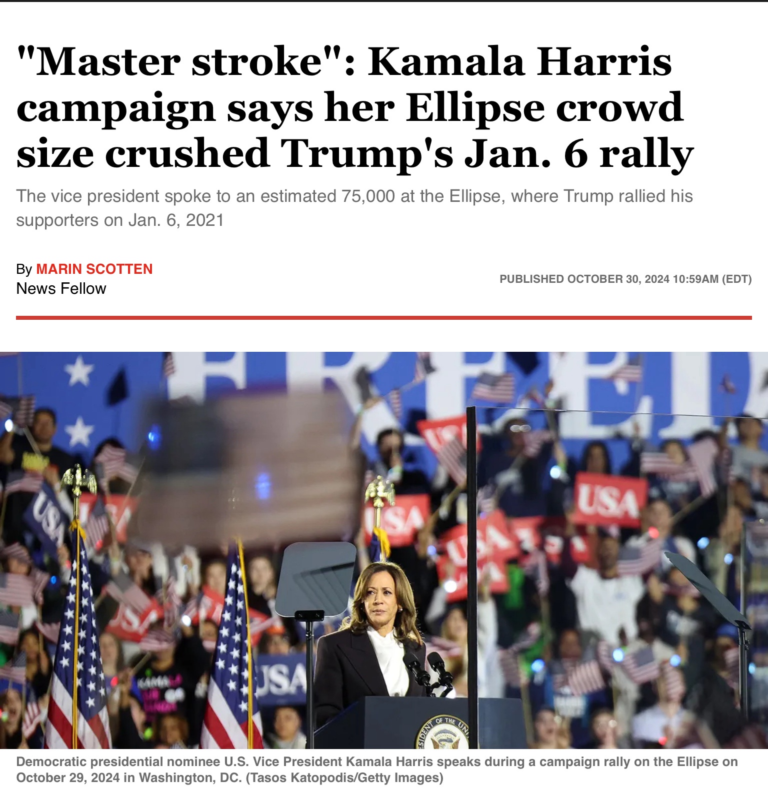 While Trump stirred division at MSG, Harris brought people together at the Ellipse—what a contrast!