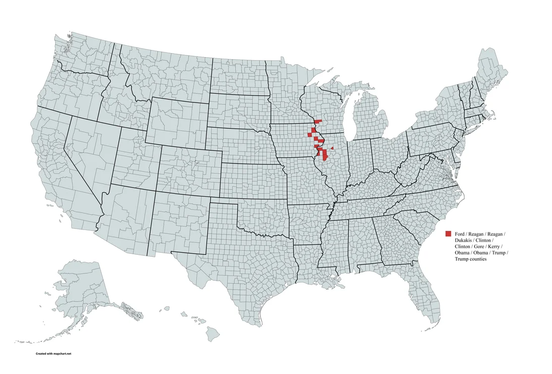Every County's Political Spectrum: From Ford to Trump