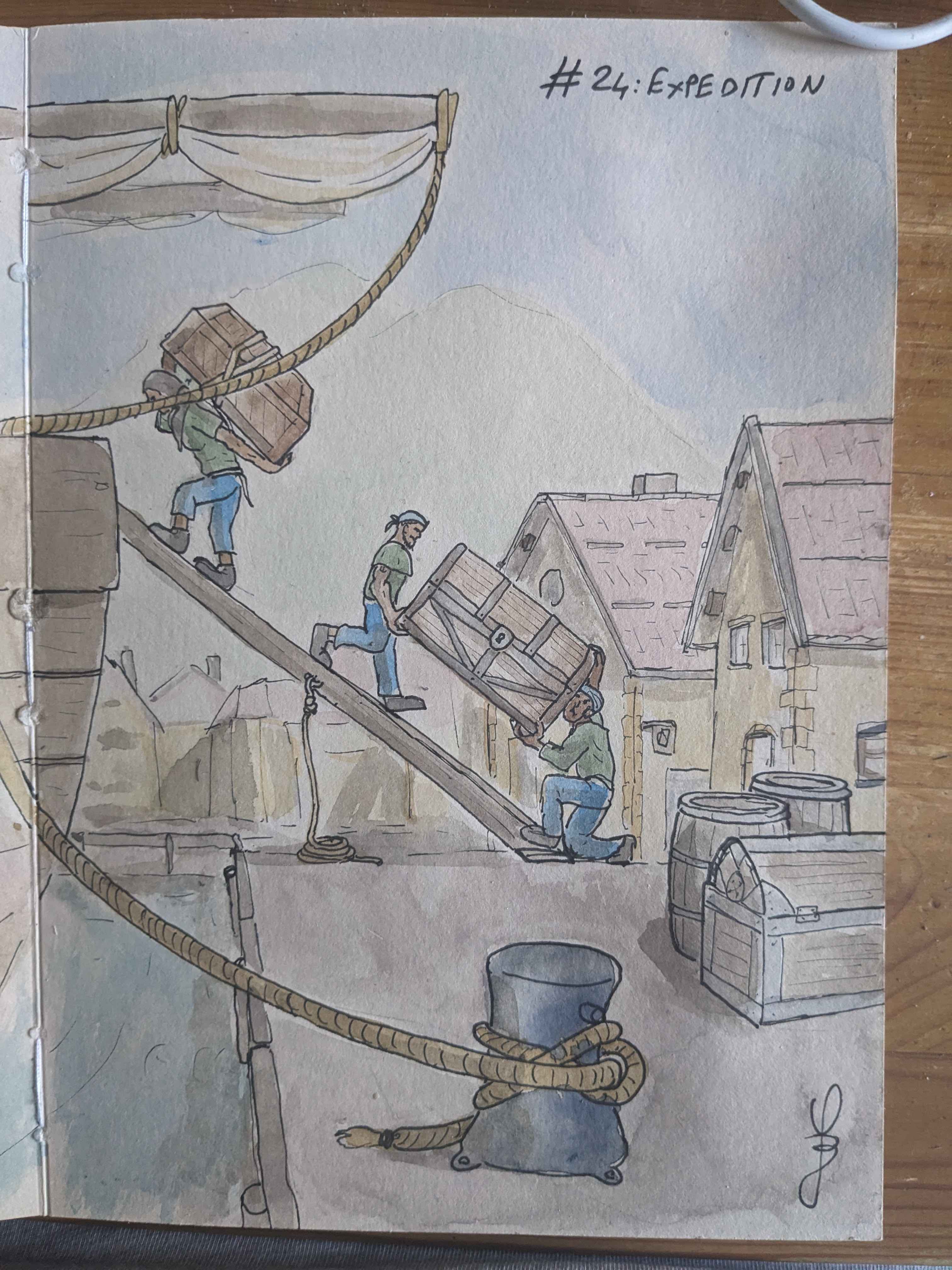 Inktober Day 24: The Thrilling Expedition