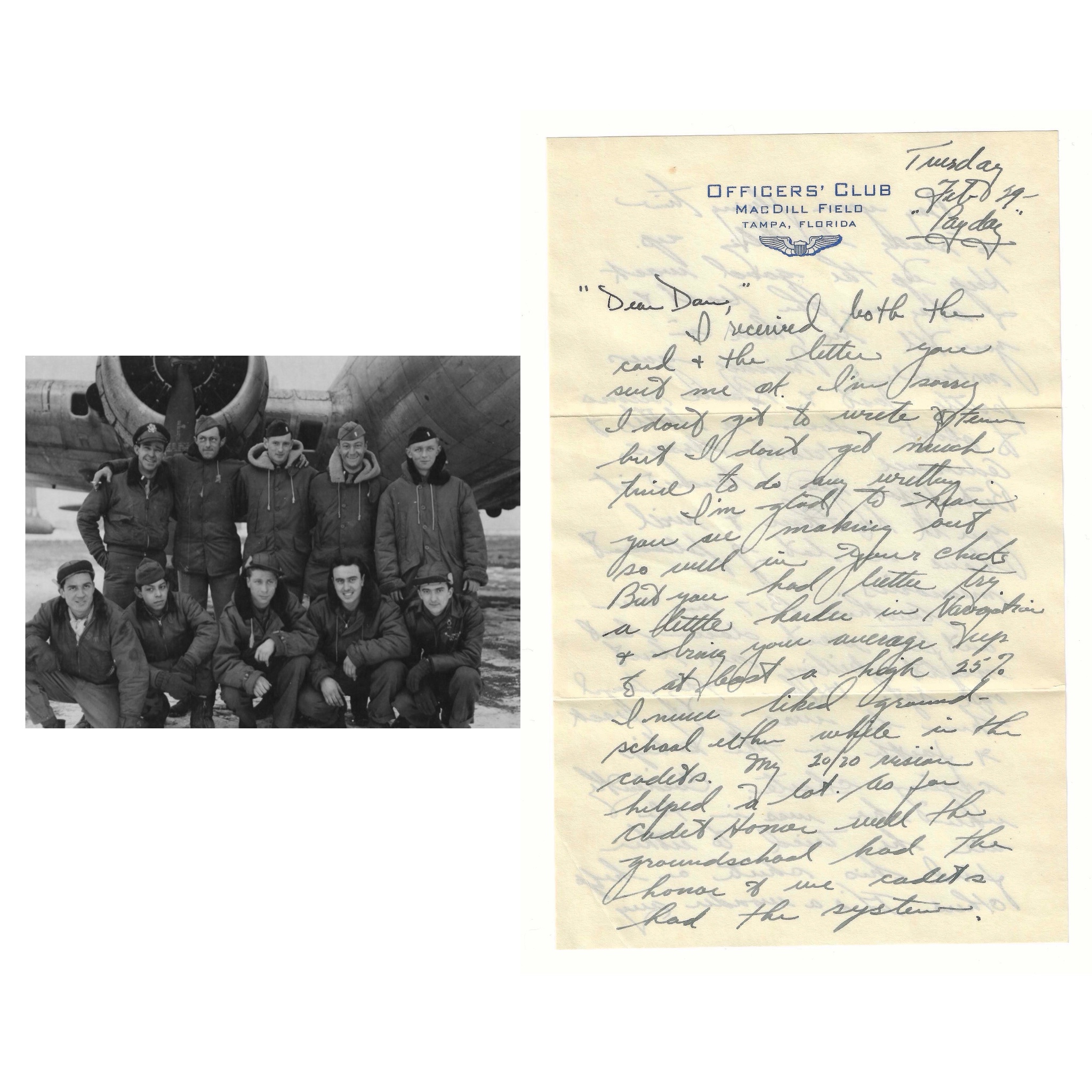 A heartfelt WW2 letter from a B17 pilot reflecting on the tragic loss of his two friends in a crash