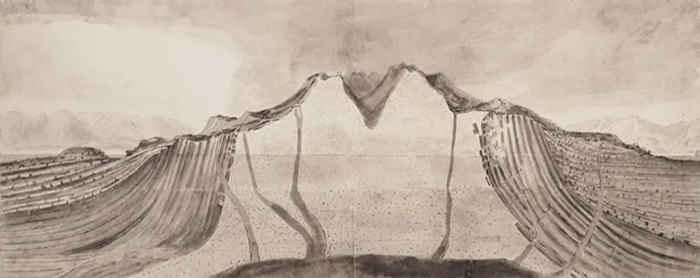 A Glimpse of the Isle of Arran: Drawing by John Clerk of Eldin, Circa 1787