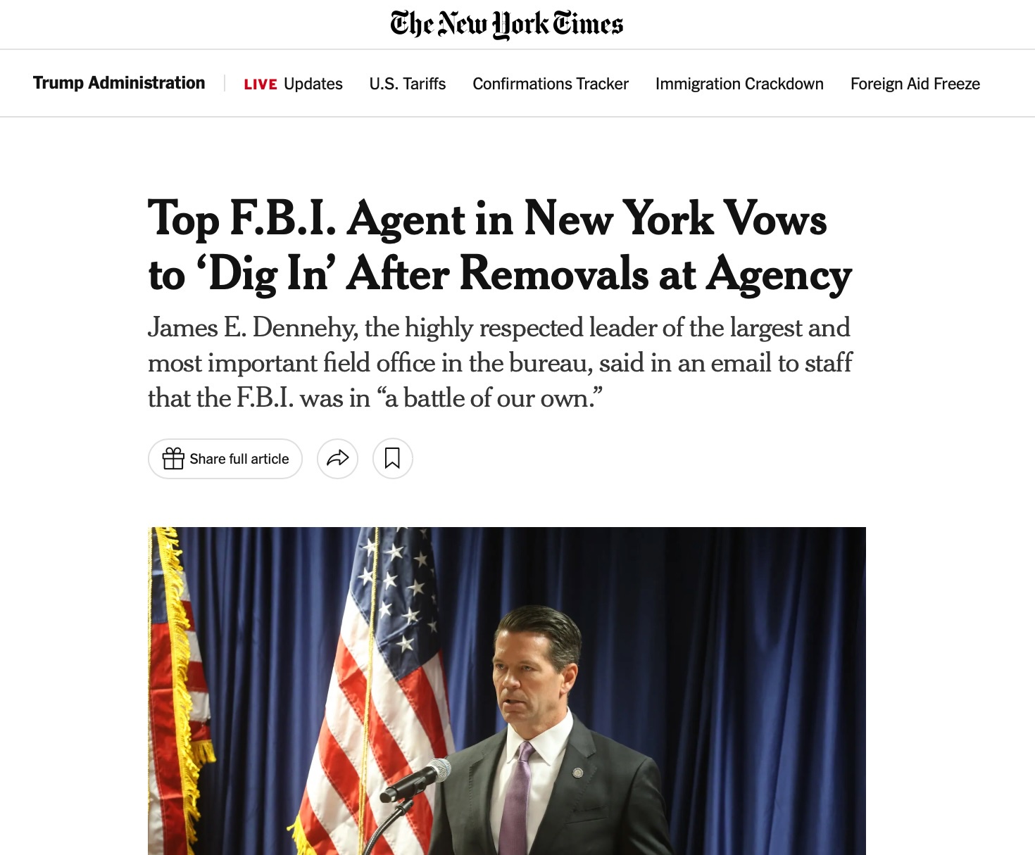 Breaking News: Top FBI Agent in New York Pledges to 'Dig In' Following Agency Shake-Up