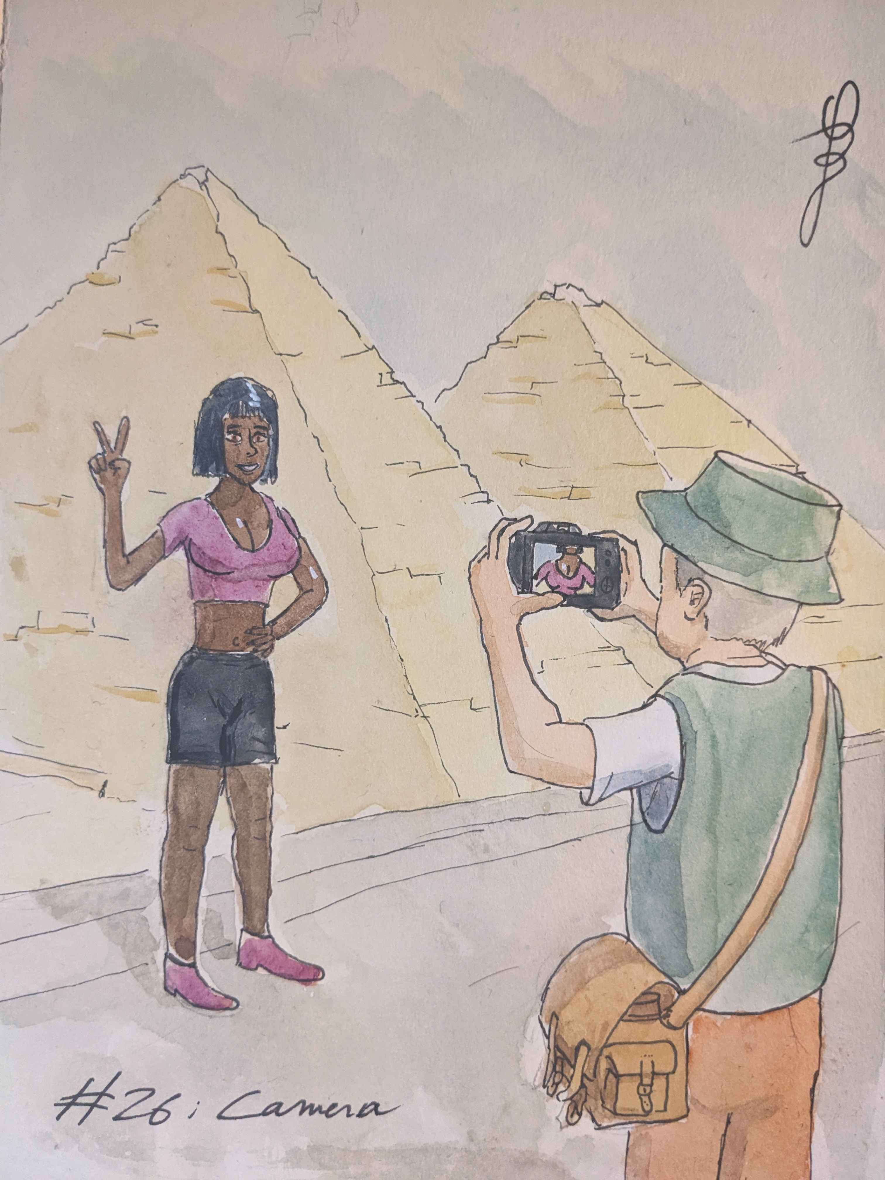 Inktober Day 26: Capturing Moments with a Camera