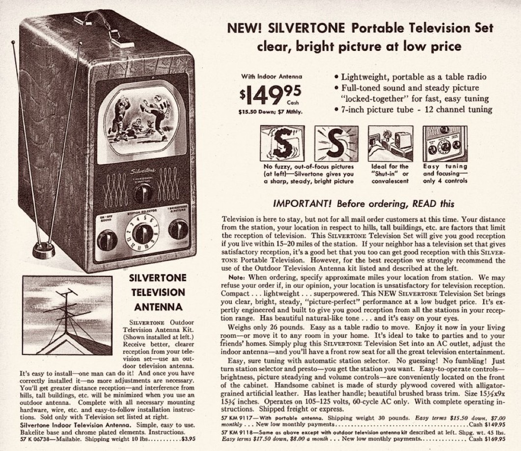 A Glimpse into History: Sears' First Portable TV in 1949