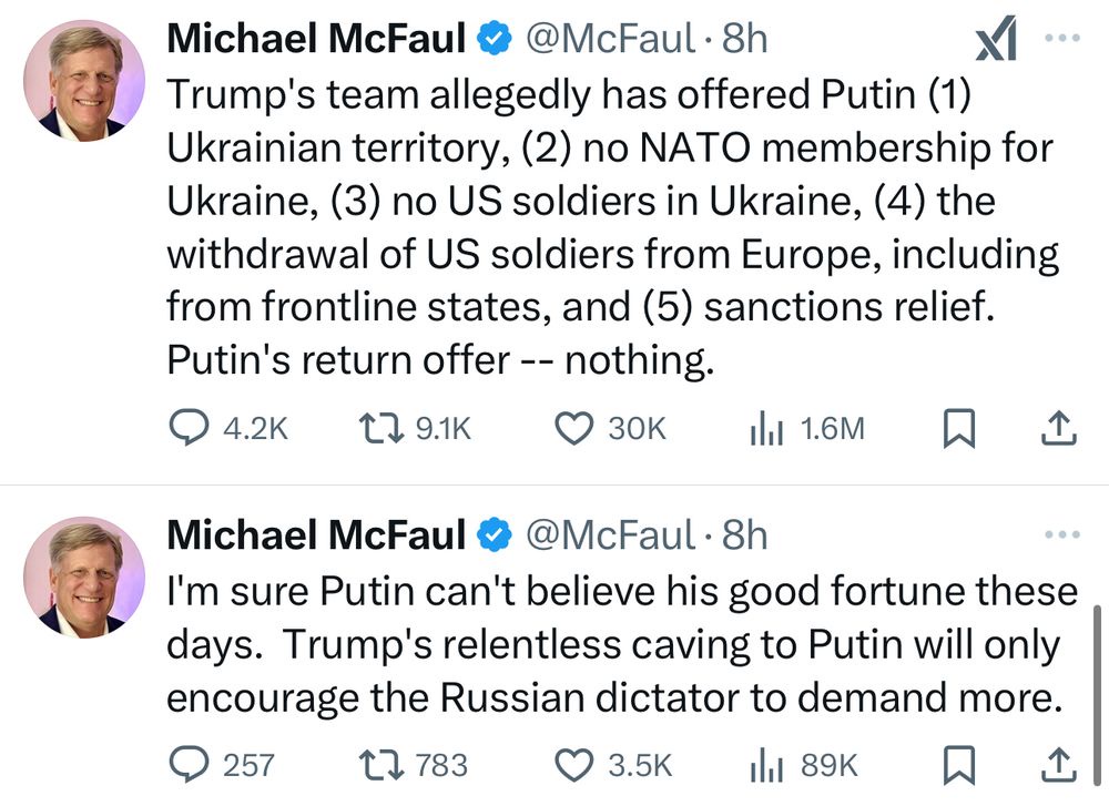 Former US Ambassador to Russia criticizes Trump's betrayal of Ukraine to Putin