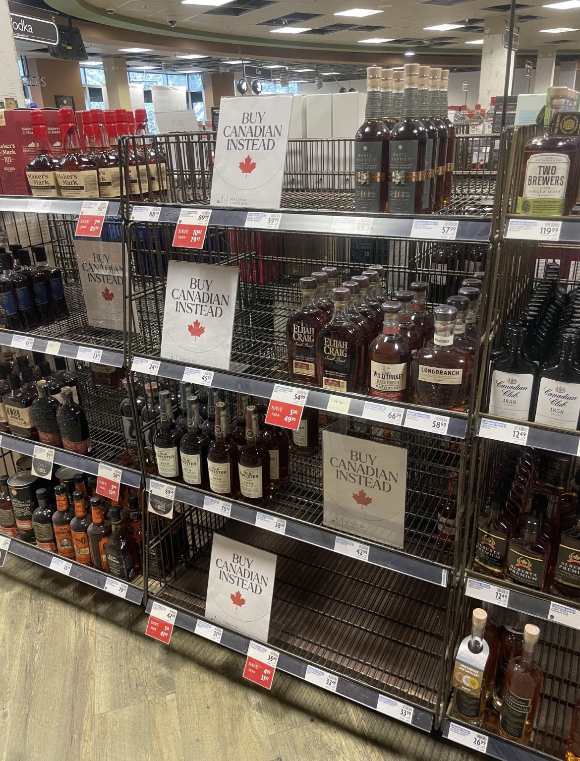 Support Canadian businesses while American spirits fly off the shelves today!