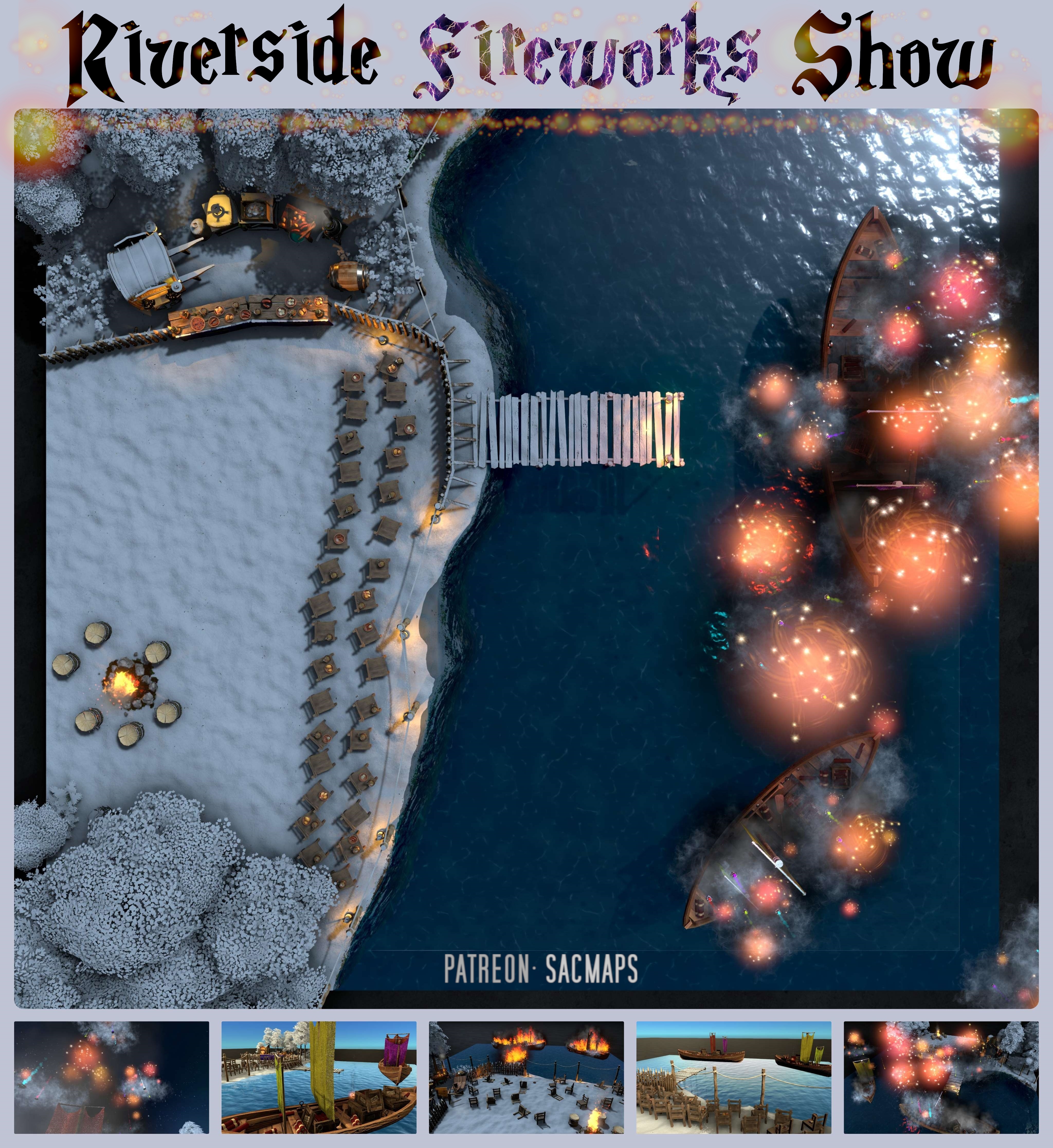Join Us for the Riverside Fireworks Show: Free DnD/TTRPG Maps Included!
