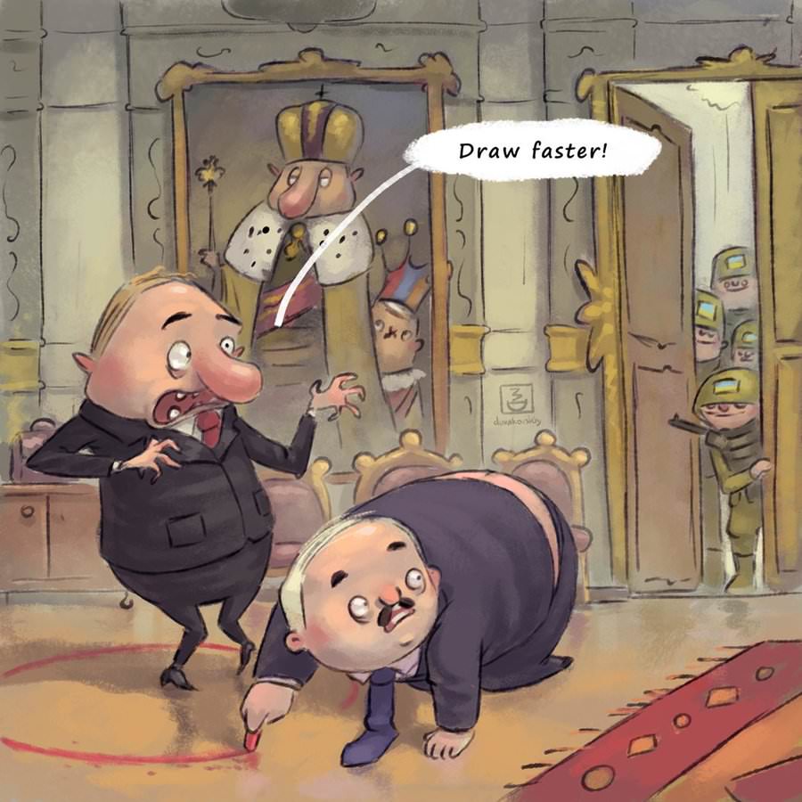 A Humorous Caricature of Putin