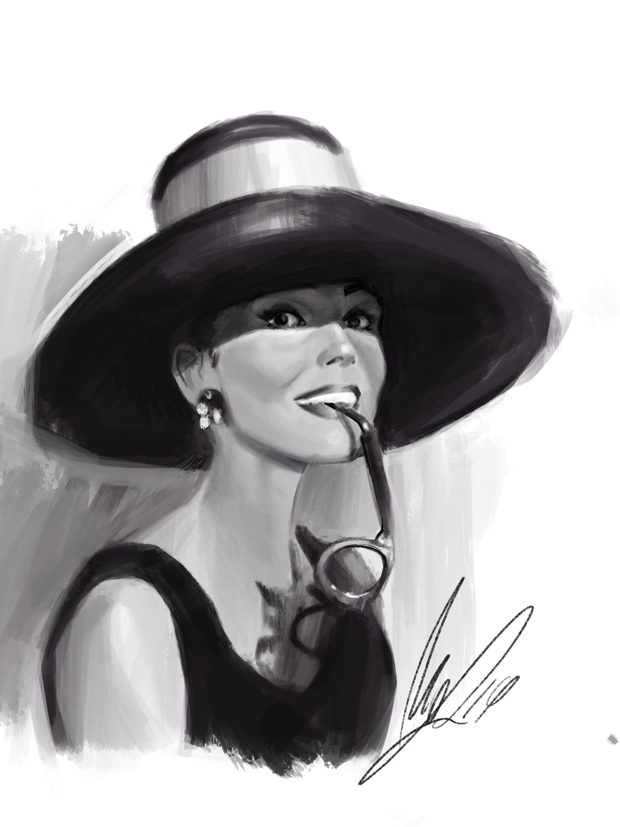 A stunning sketch of the iconic Audrey Hepburn.