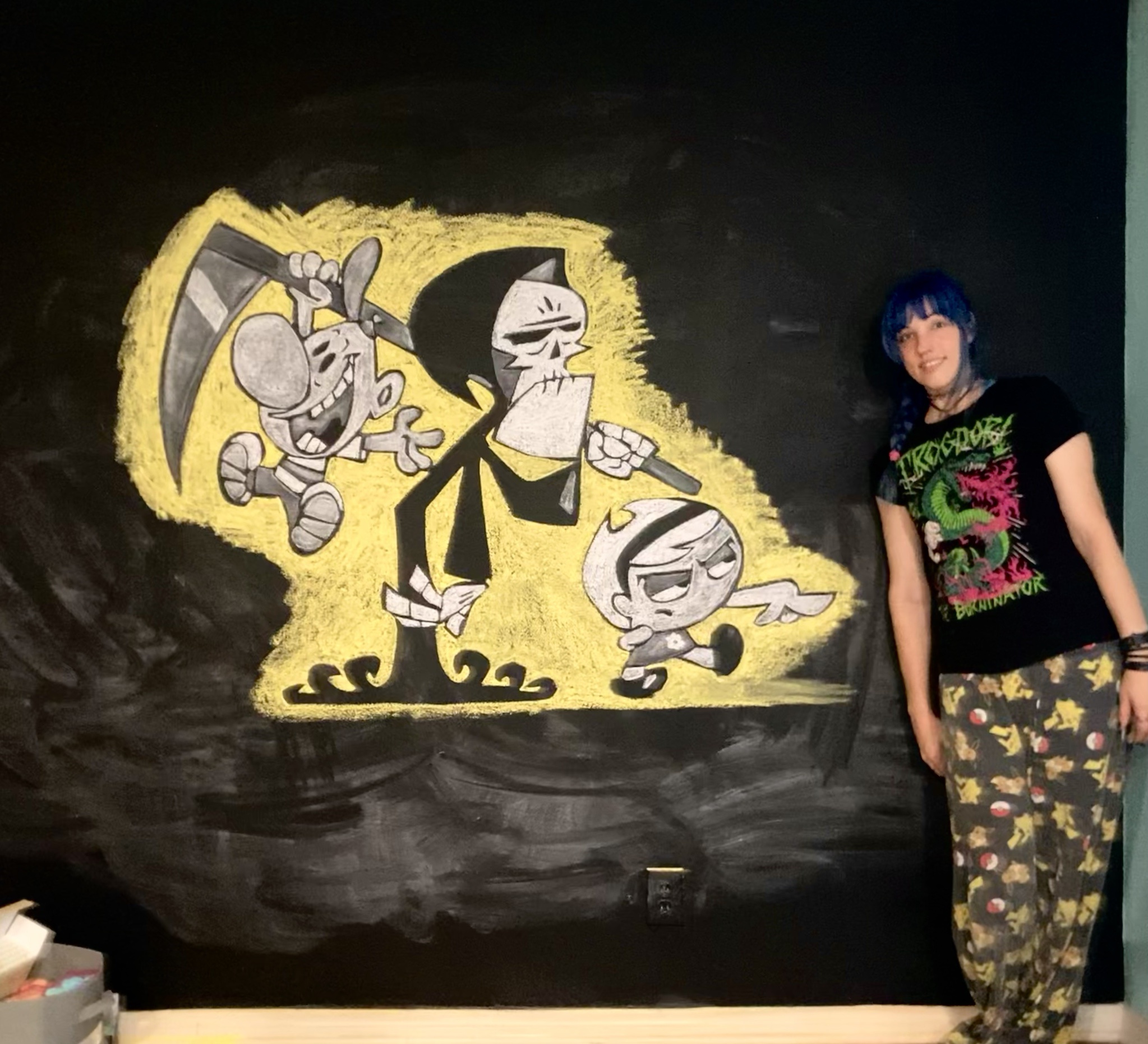 Chalk Art Inspired by the Grim Adventures of Billy and Mandy!