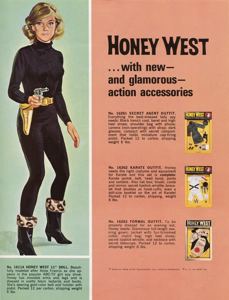 Vintage Glamour: A. C. Gilbert Company's 'Honey West' Action Accessories from 1965