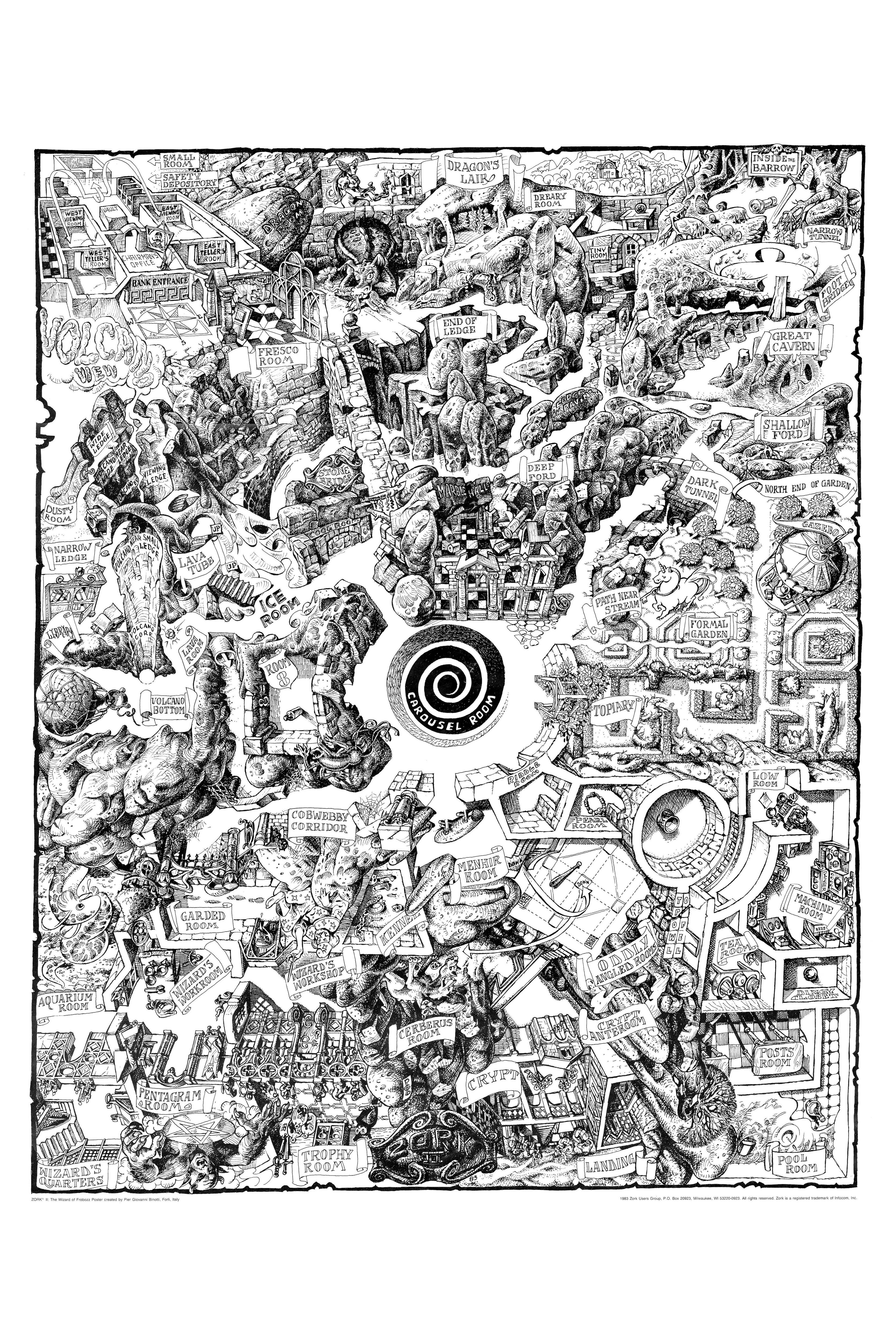 Exploring the World Map of Zork II from 1983