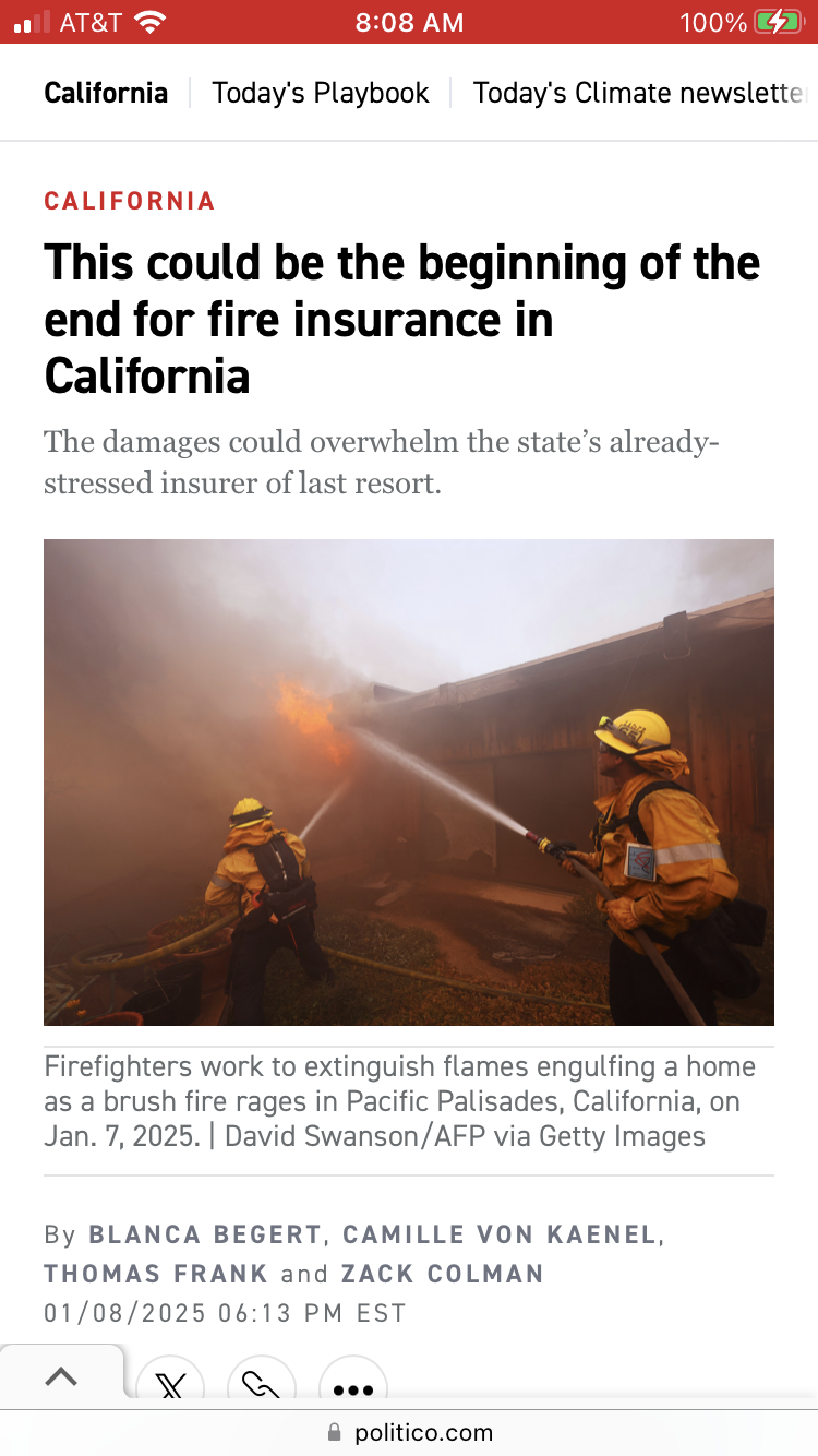 California's Fire Insurance: The Beginning of the End