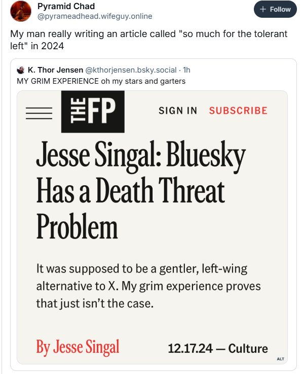 The Tolerant Left? A Transphobic Troll Gets Blocked and Whines