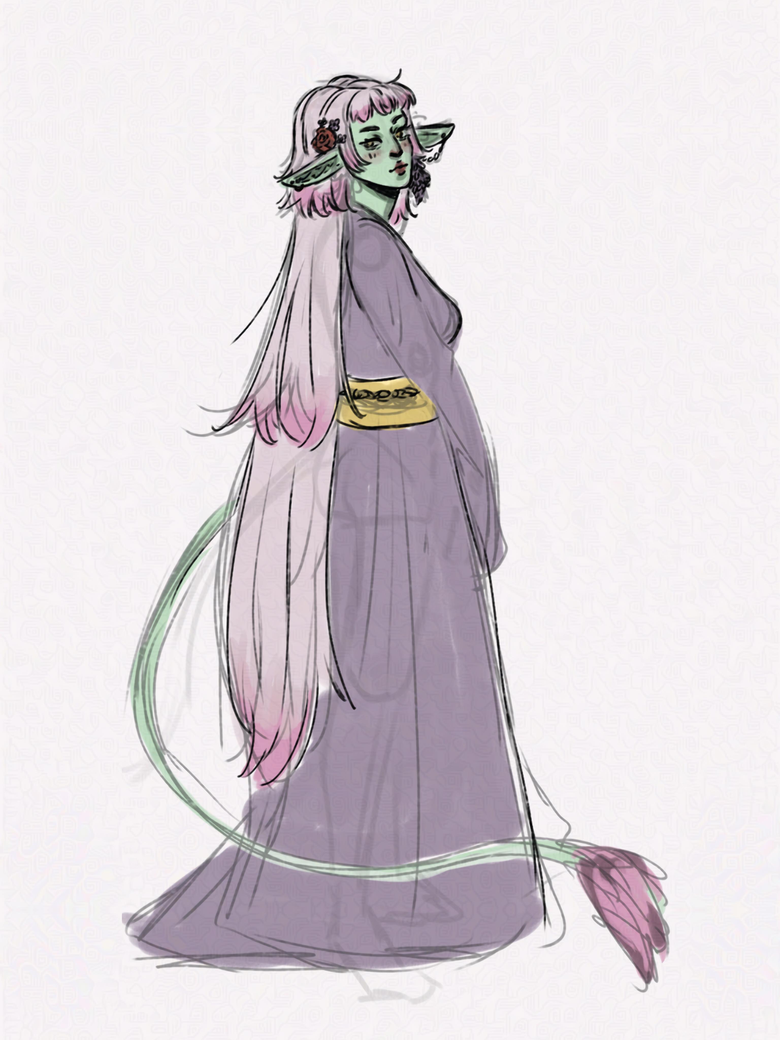 Concept Art of Moss, the Firbolg Warlock - A Creative Sketch
