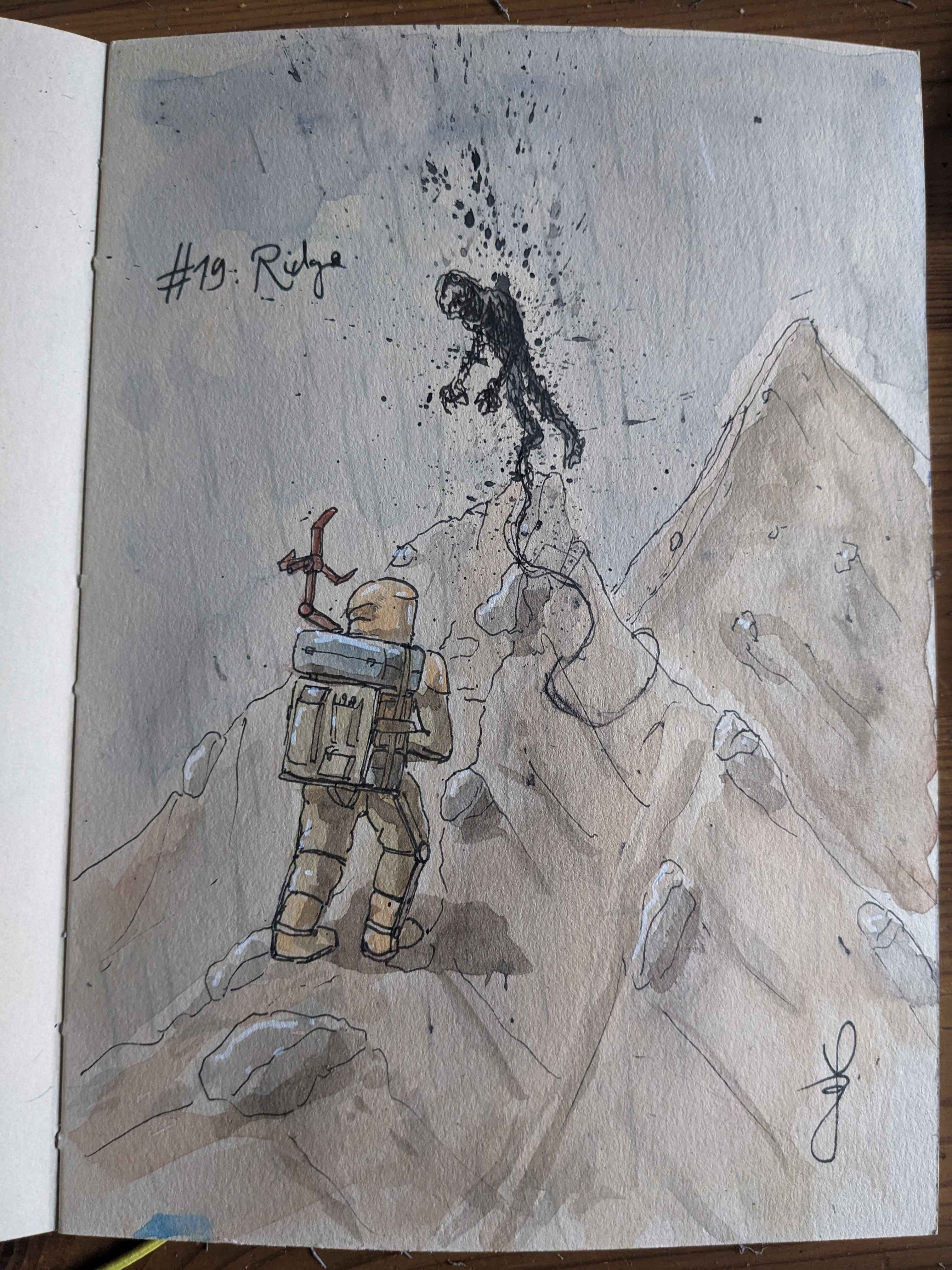 Inktober Day 19: Exploring the Ridge