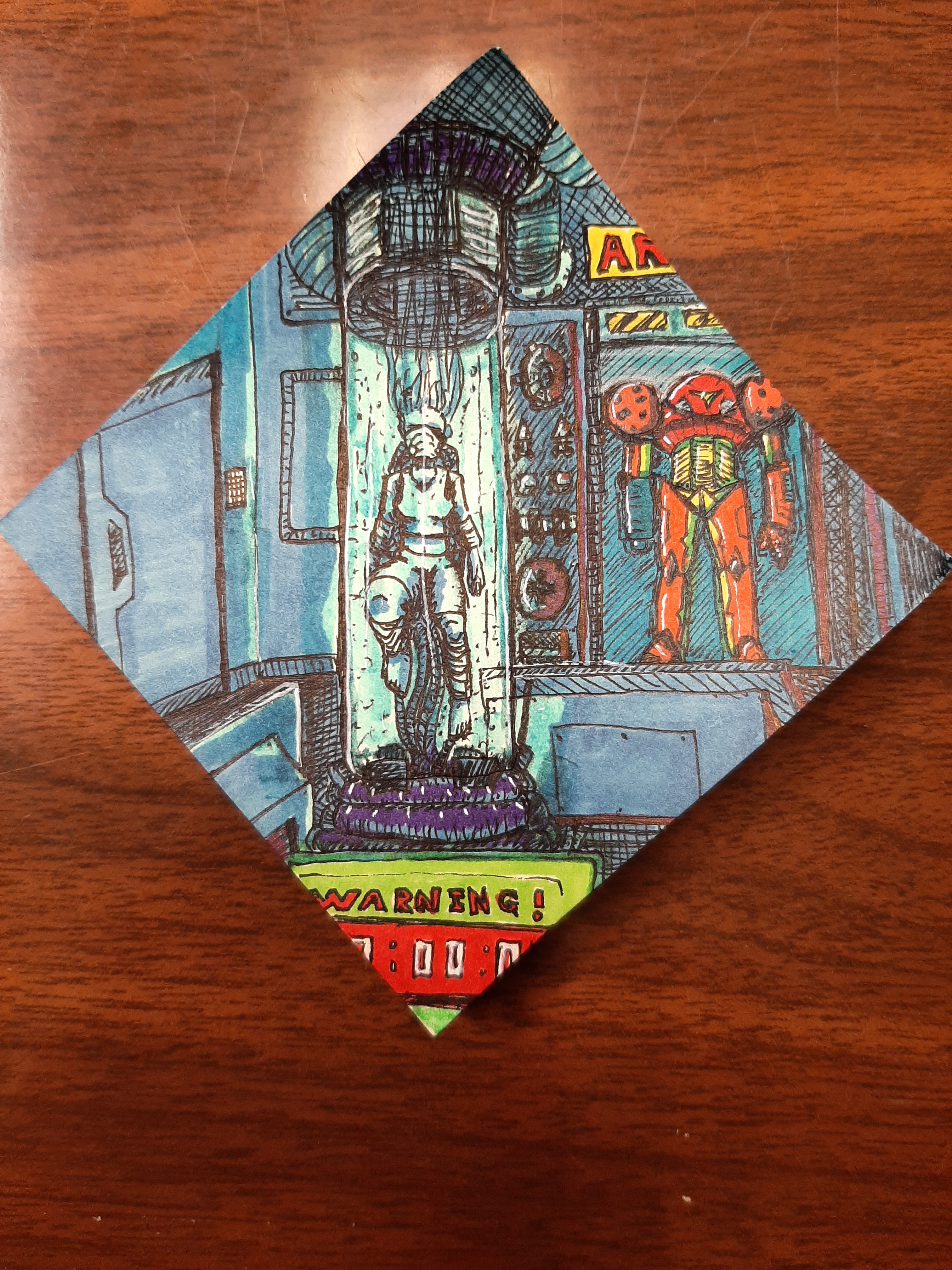 Samus in the Tube: A Creative Post-it Note Masterpiece!