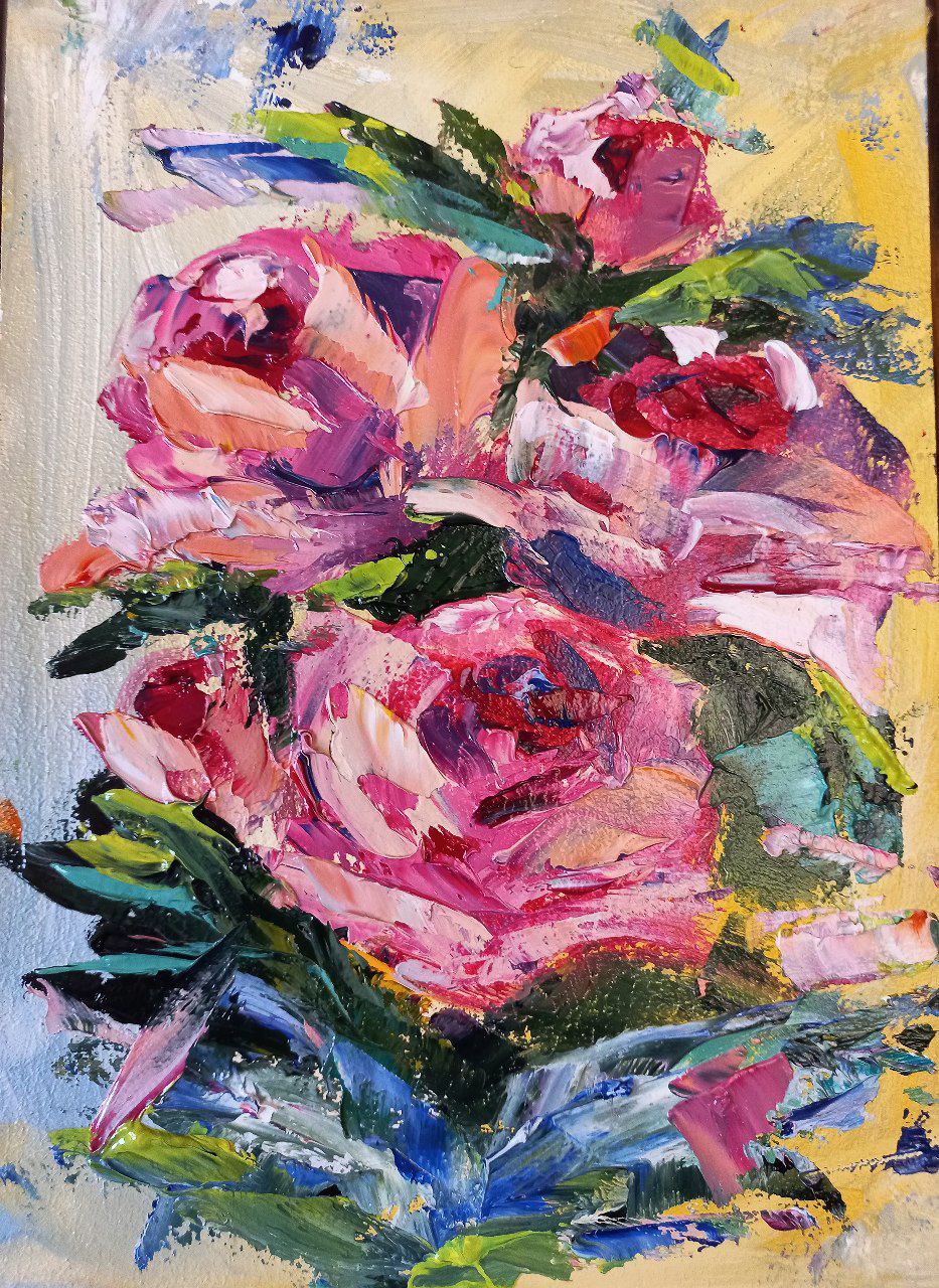 Captivating Oil Painting of Roses