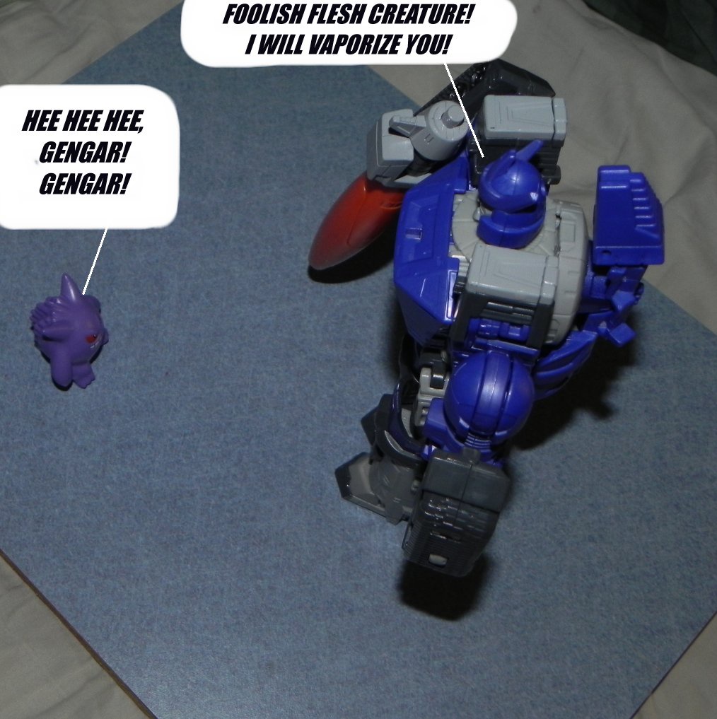 Epic Showdown: Galvatron Takes on Gengar in Bad Comedy