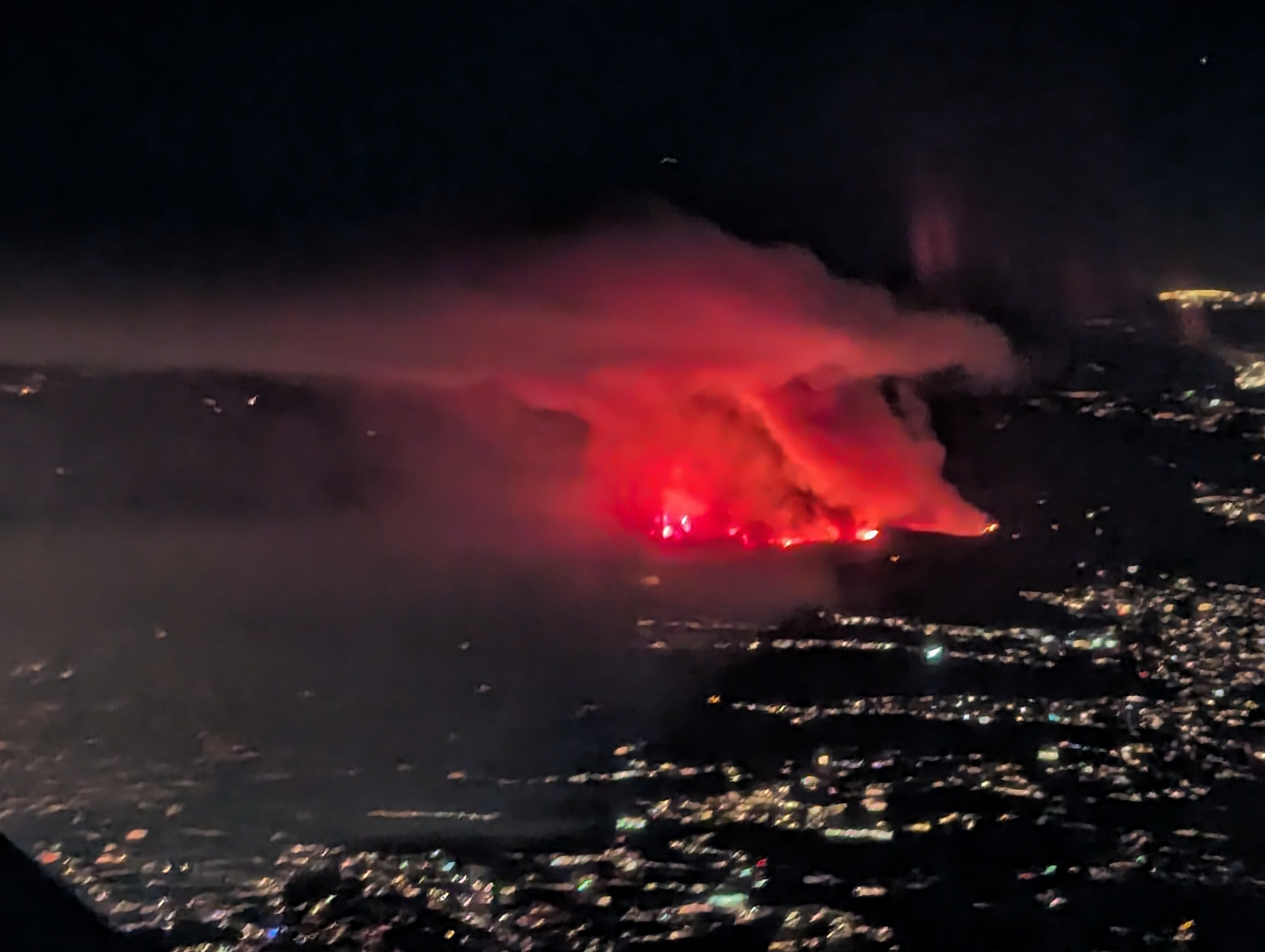 Aerial view of the Palisades fire: Nature's fury from above