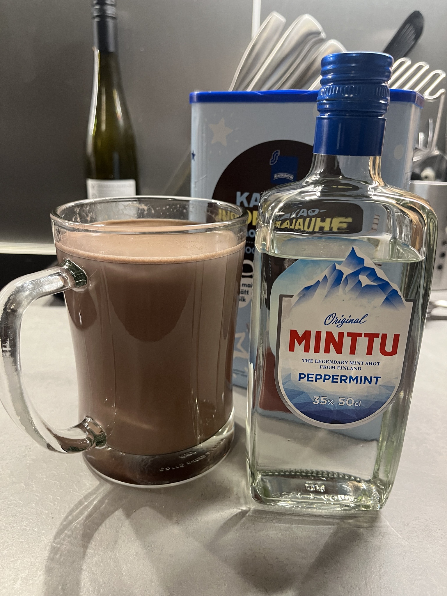 Who wants a cozy cup of hot chocolate with a hint of peppermint?