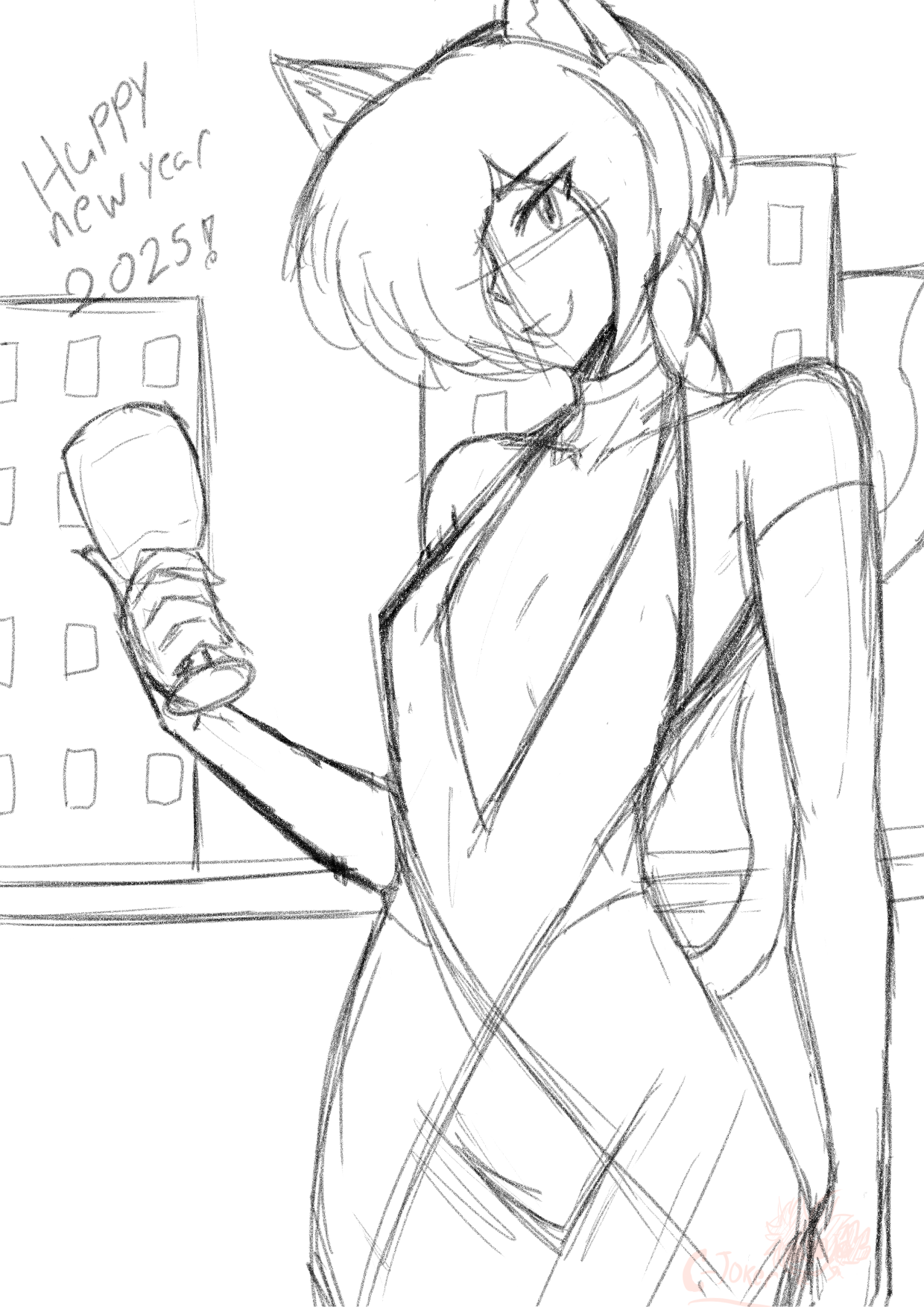 WIP: Celebrating the New Year with My Original Character