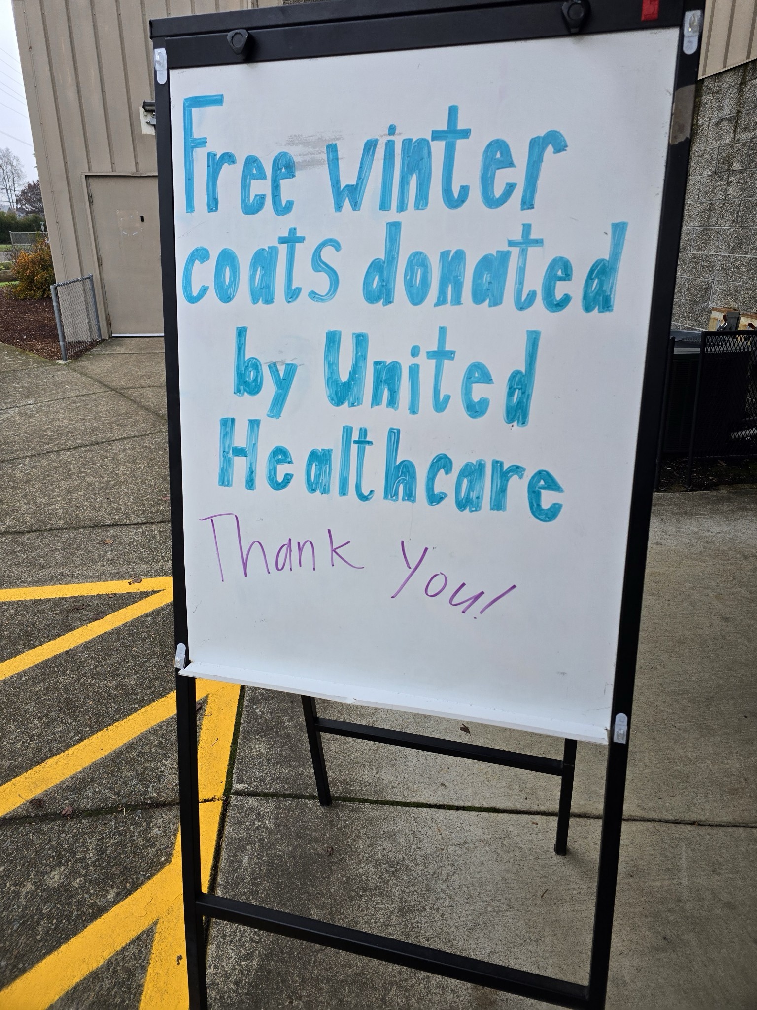 Just two days after the tragedy, United Health Care brought warmth to every child at my kids' school with new coats