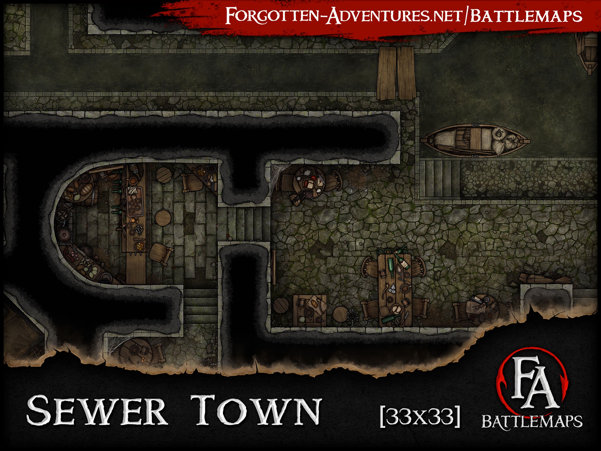 Exploring Sewer Town: A 33x33 Adventure by Forgotten Adventures