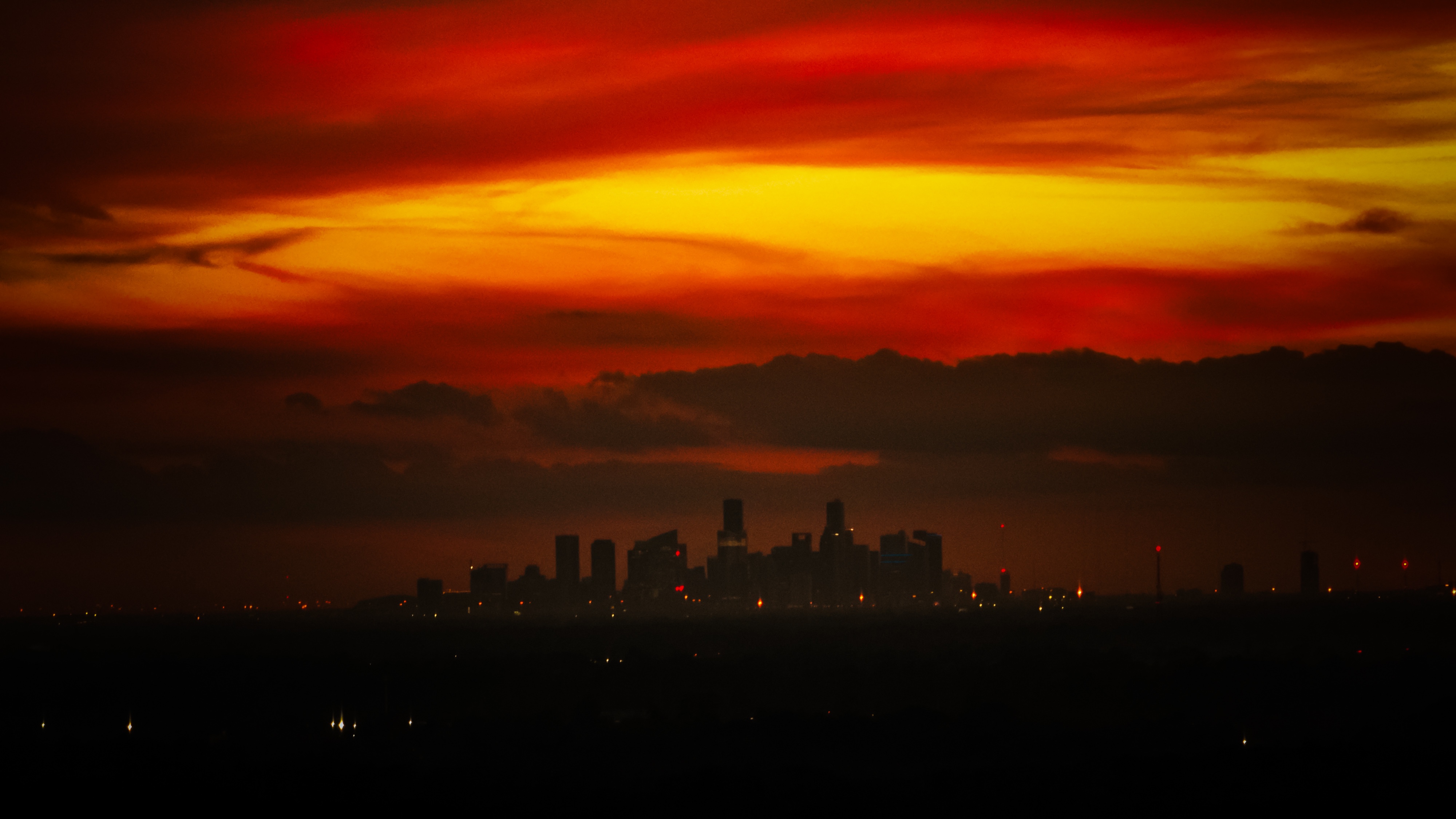 A Distant View of Downtown Houston, Texas