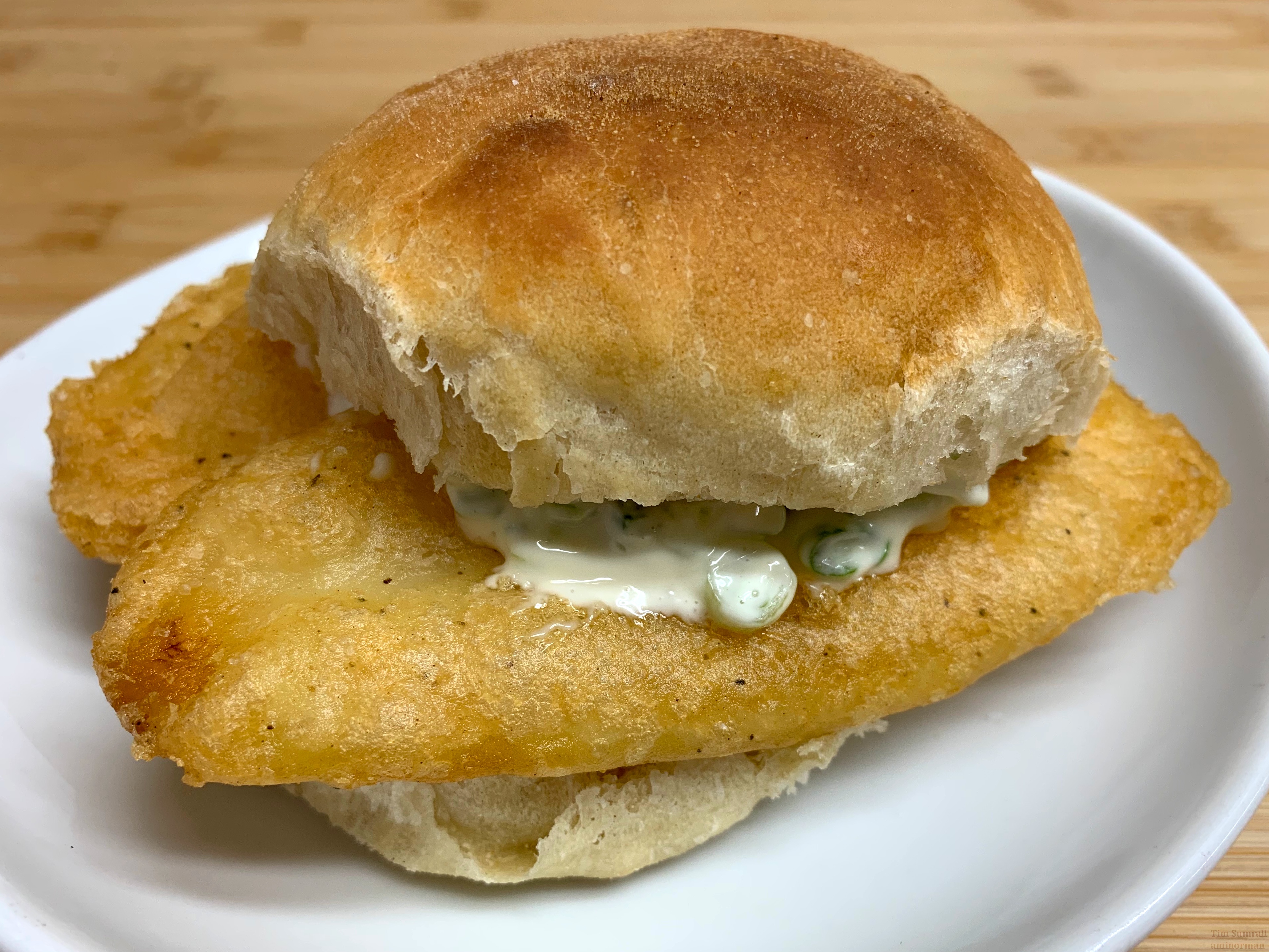 Delicious Tattie Fritters Served on a Morning Roll