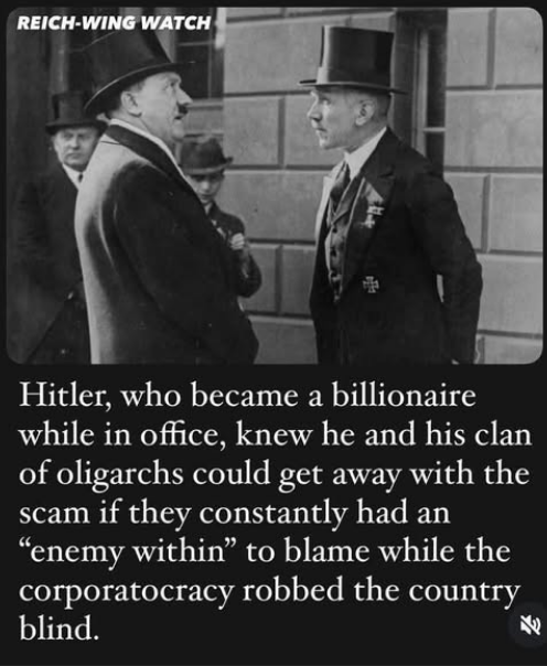 It's the part about 'robbing the country blind' that really gets Trump excited.