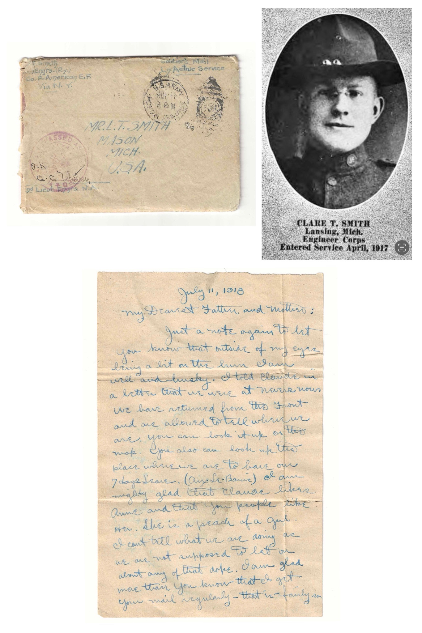 A heartfelt WW1 letter from a U.S. soldier in France to his family back home.