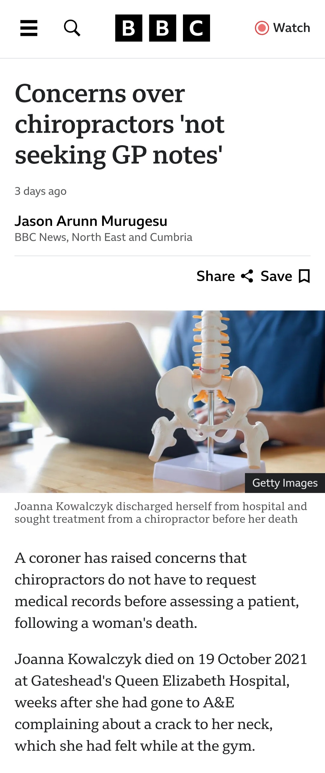 Tragic news: A 29-year-old's life cut short after a visit to the chiropractor