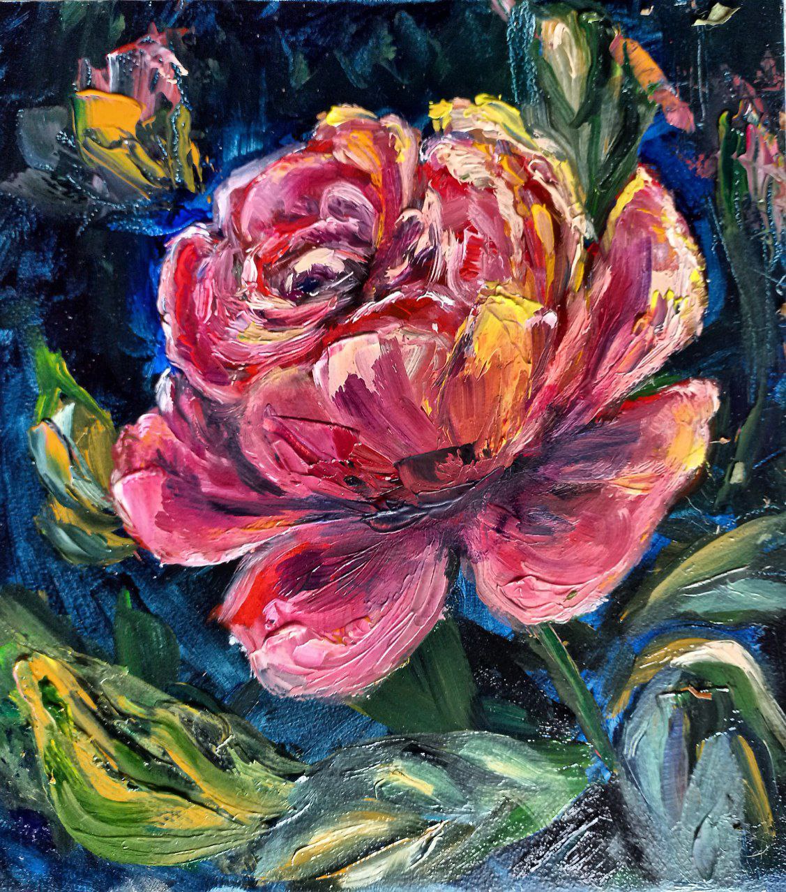 My latest creation: An oil painting of a rose