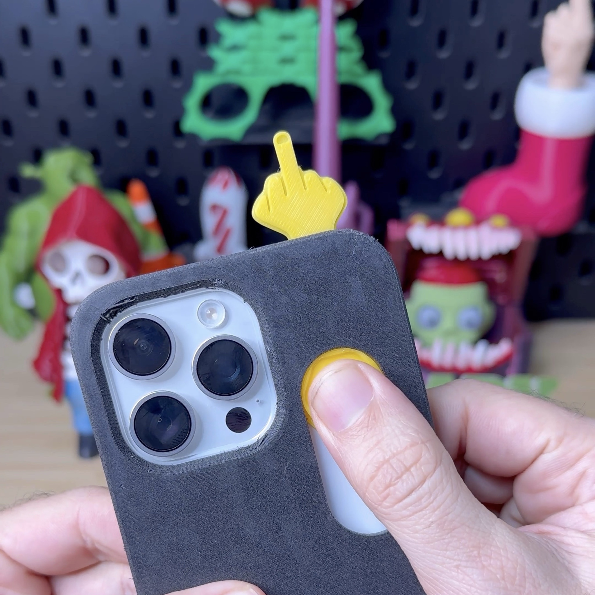 Introducing the 3D Printed iPhone 15 Pro Max Case: The Sliding Middle Finger by 3DXAV