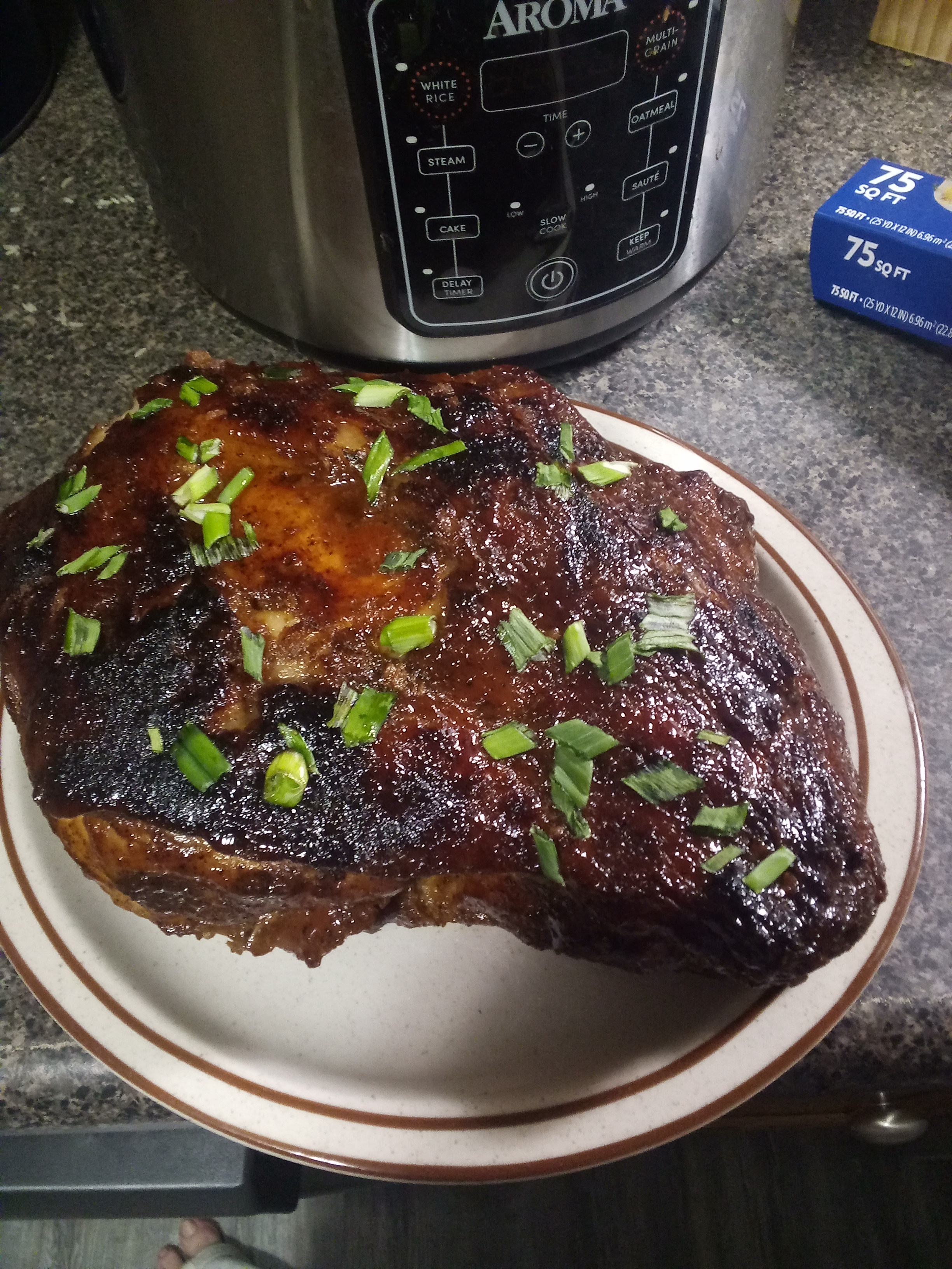 I didn't have a turkey, so I whipped up some delicious pork butt! Wishing everyone a joyful Thanksgiving :)