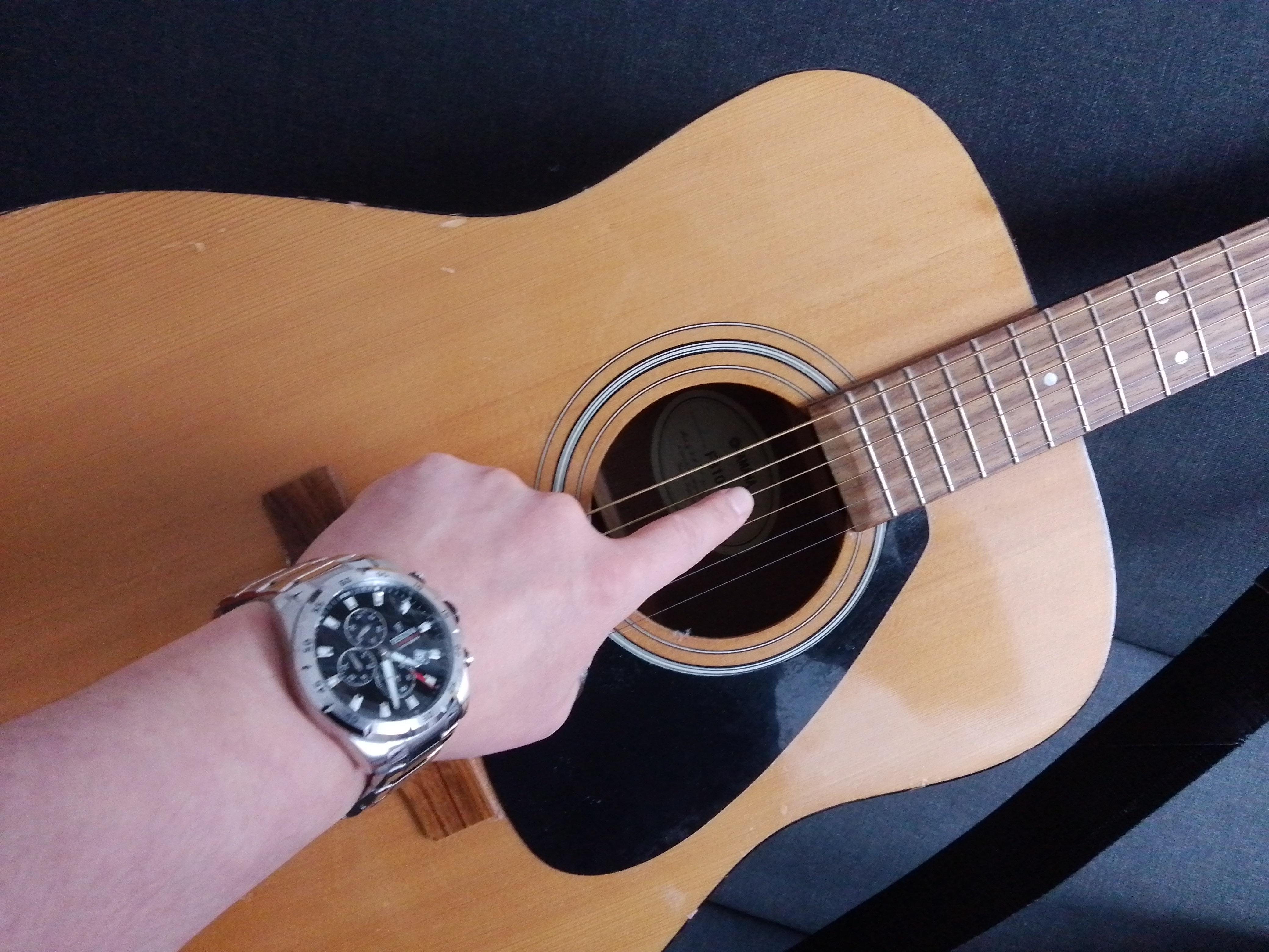 If I were a female guitarist, I'd cheekily say: 'You want to see my g-string? Here it is!'