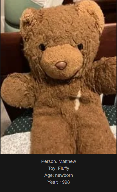 Day 805: Join Me on My Website Celebrating Childhood Toys! Meet Fluffy, Our Newest Friend!