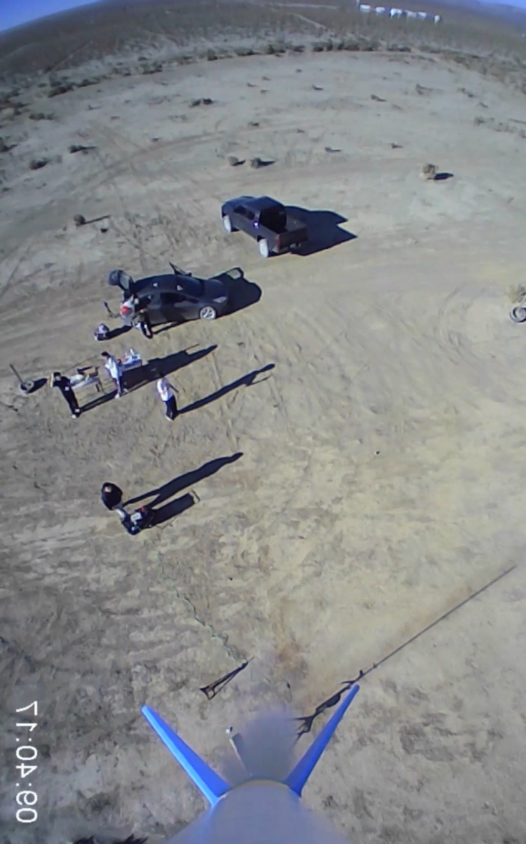 A stunning aerial shot from a model rocket soaring over a California desert