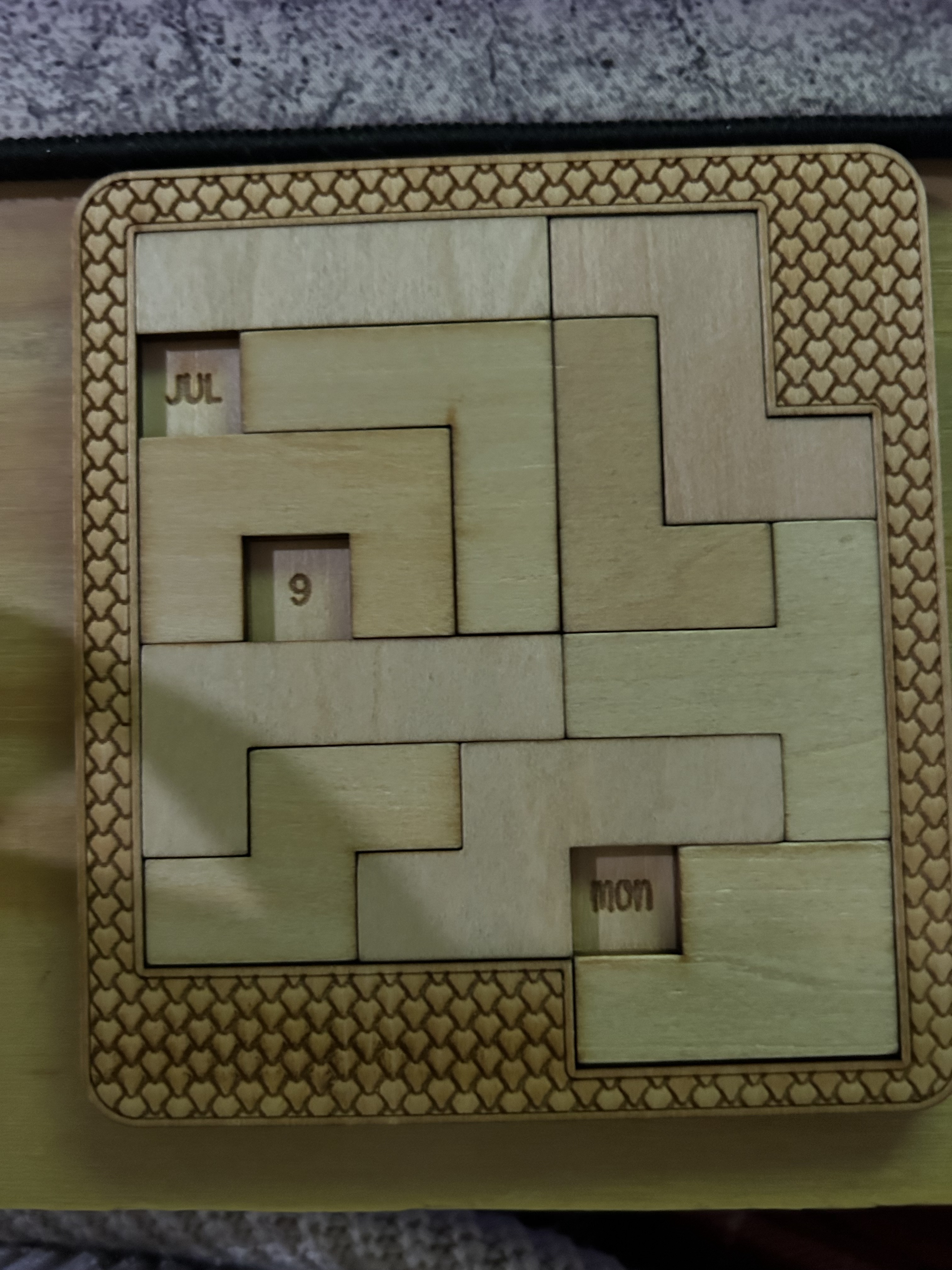 Laser-cut puzzle solutions available from July 9th to July 15th