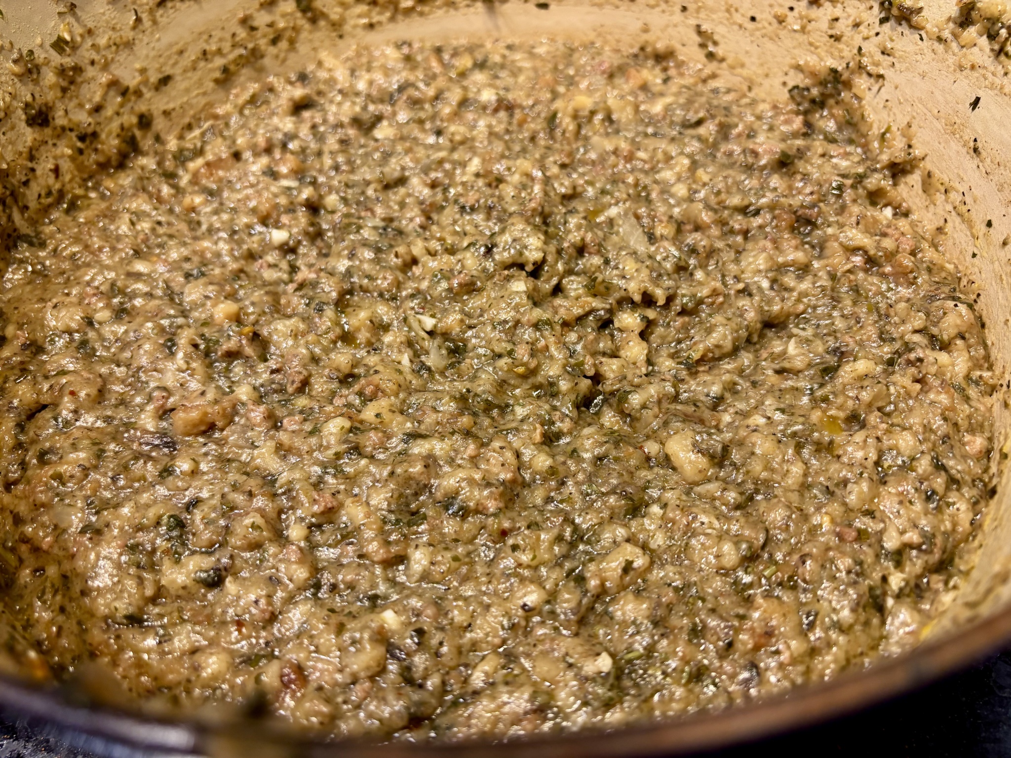Not Your Average Thanksgiving Leftovers: Beef & Mushroom Dressing