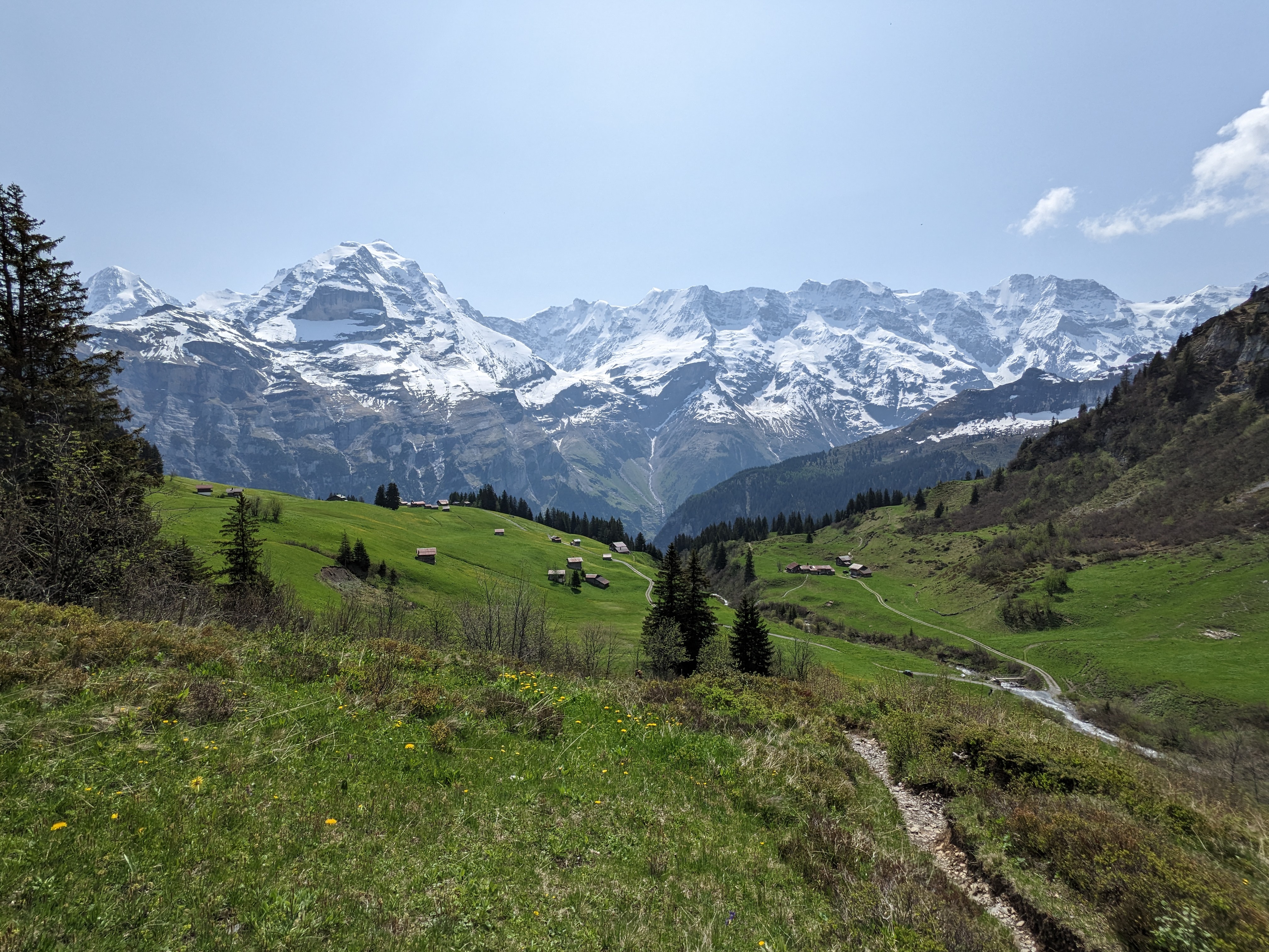 A Serene Neutral Postcard from Murren, Switzerland