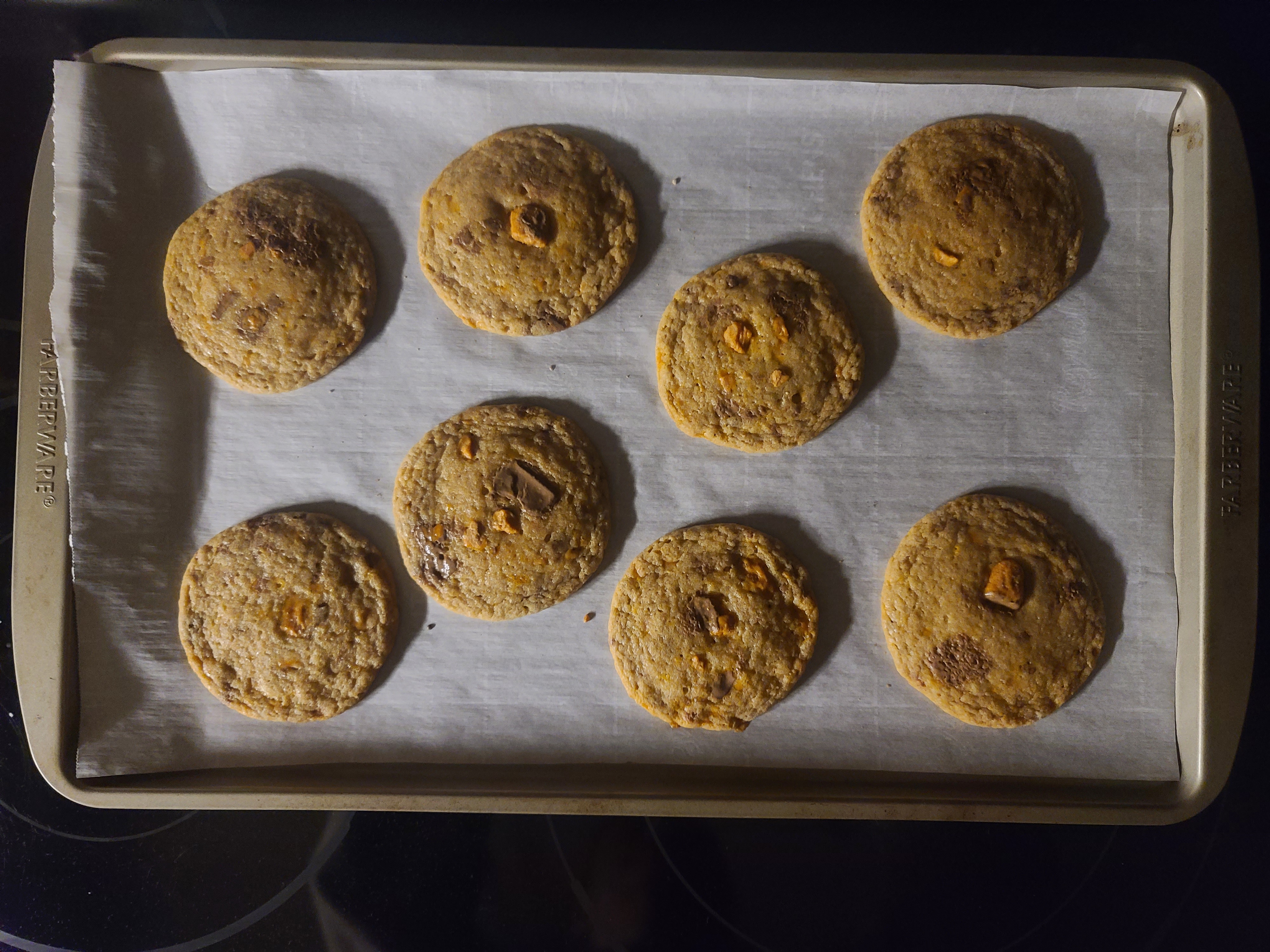 Delicious Brown Butter Butterfinger Cookies and a Charming Goofball in a Dryer