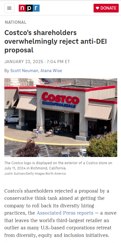 Costco Shareholders Stand United Against Anti-DEI Proposal