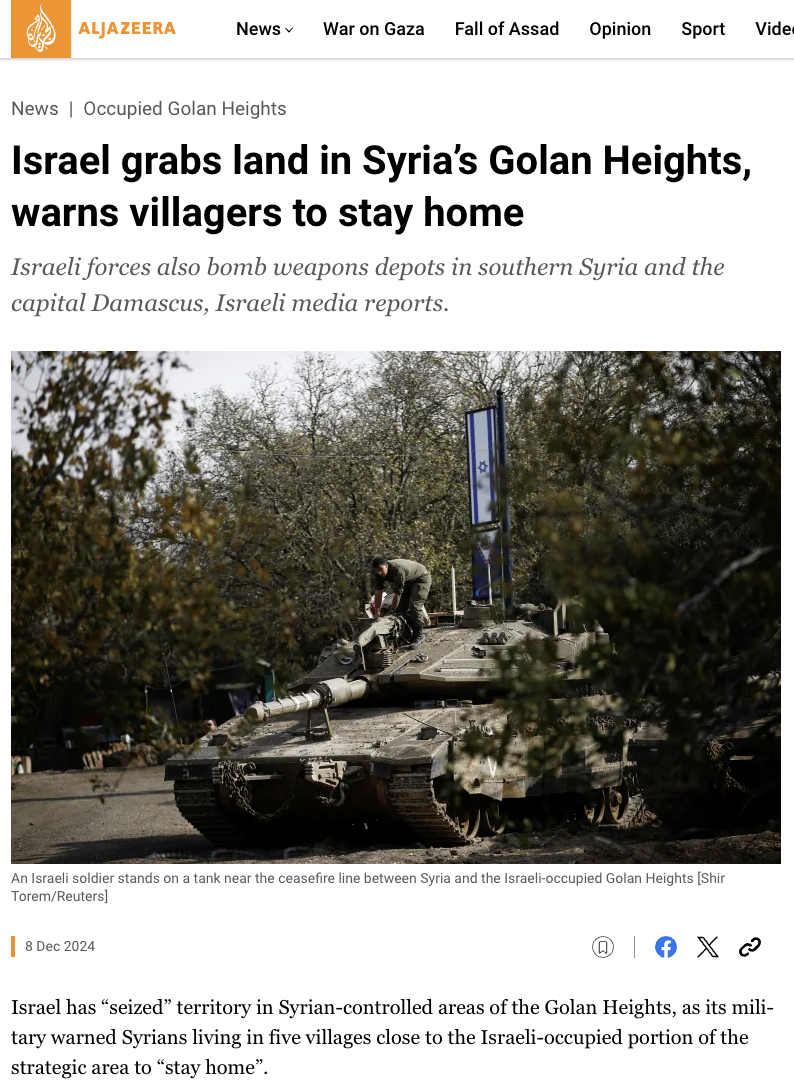 Is anyone really shocked that Israel has crossed into Syria's territory?
