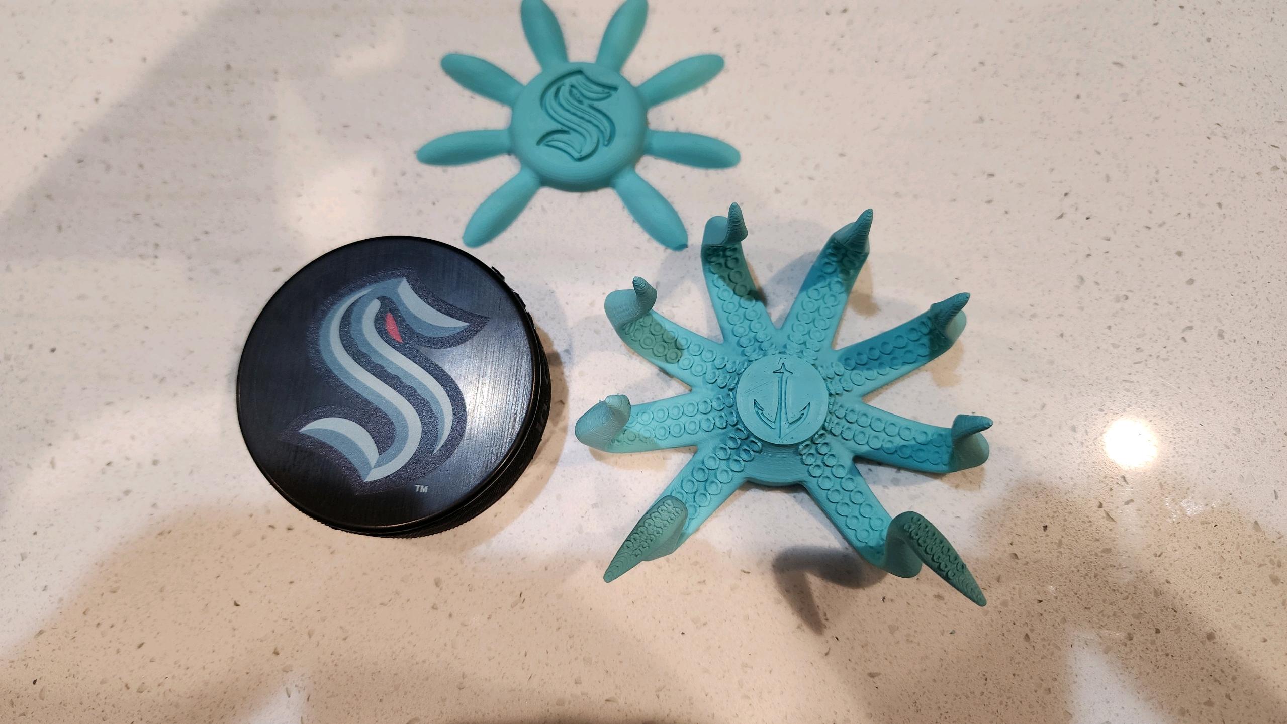 Check out this 3D Printed Kraken Hockey Puck Holder!