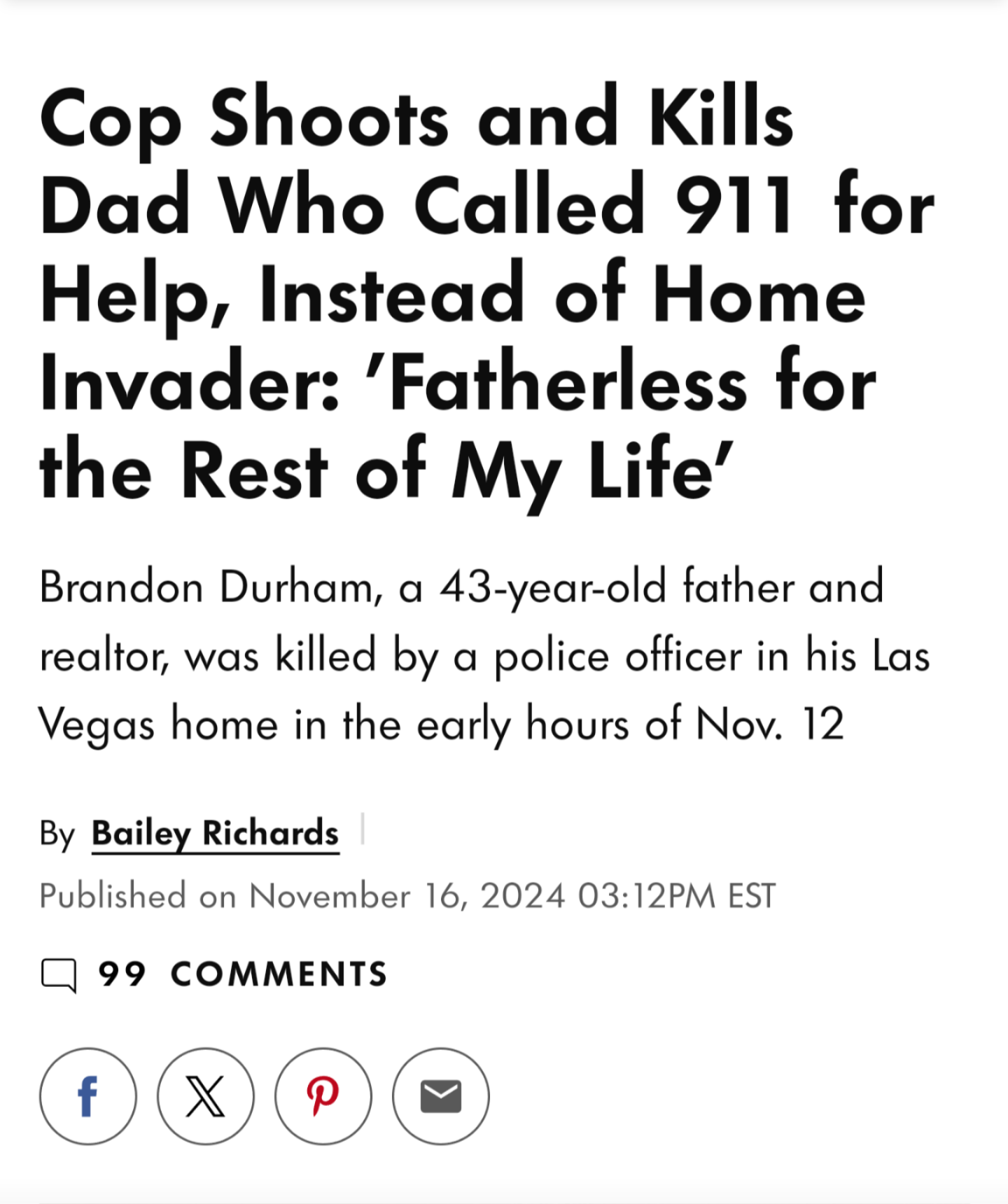 Tragic Incident: Las Vegas Cop Mistakenly Shoots Homeowner Who Called for Help