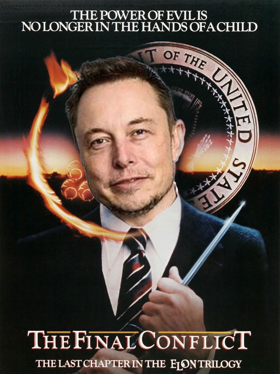 Has anyone checked Musk's scalp for a hidden alphanumeric birthmark beneath those hair plugs?